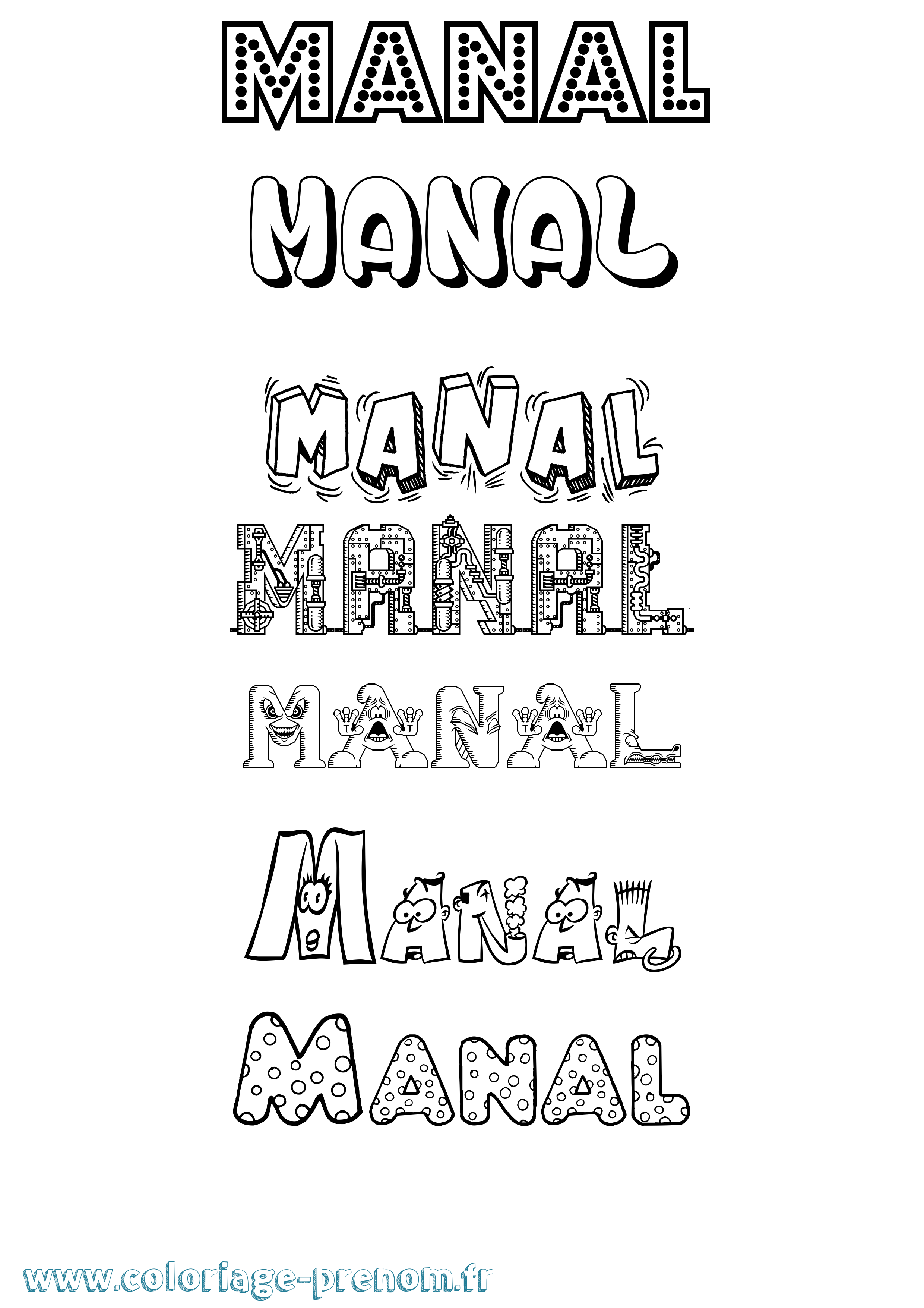 Coloriage prénom Manal