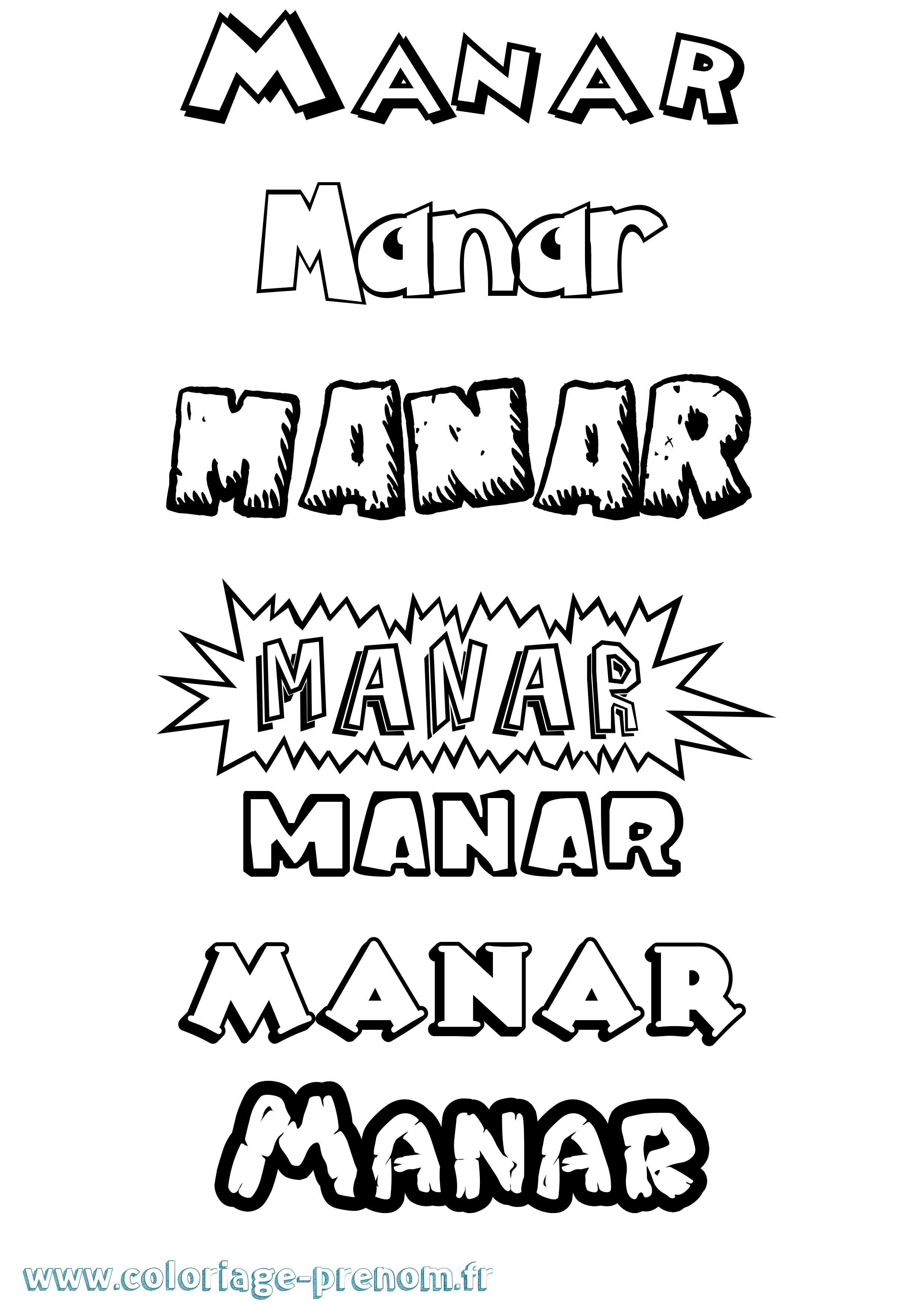 Coloriage prénom Manar