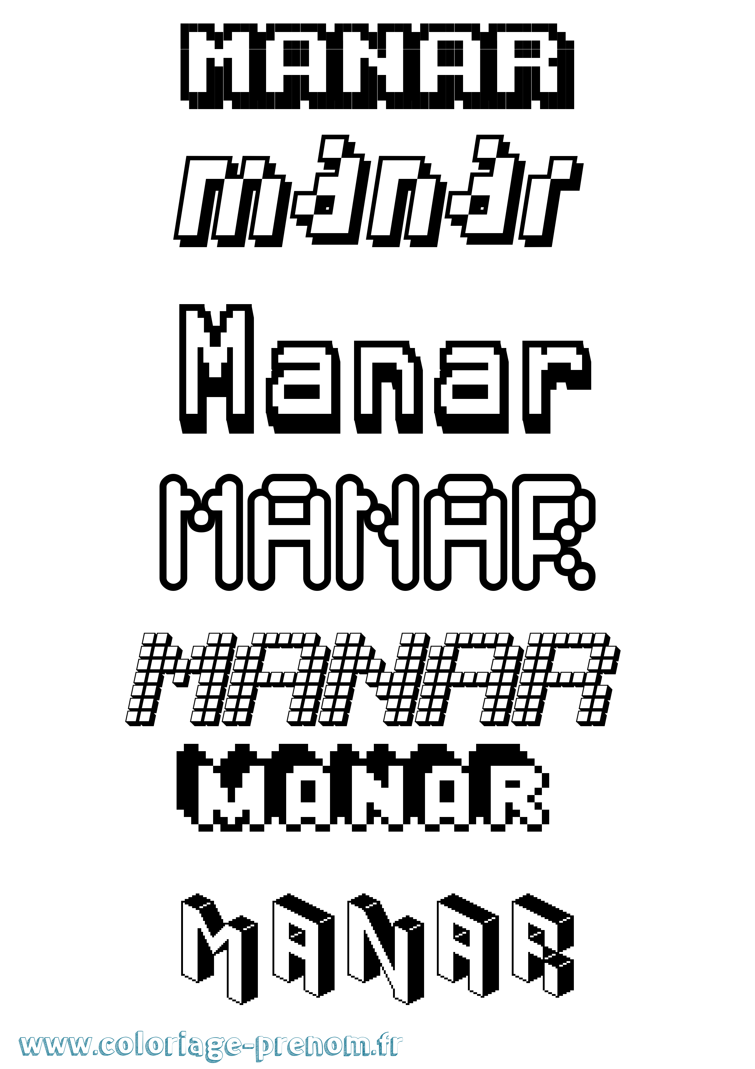 Coloriage prénom Manar