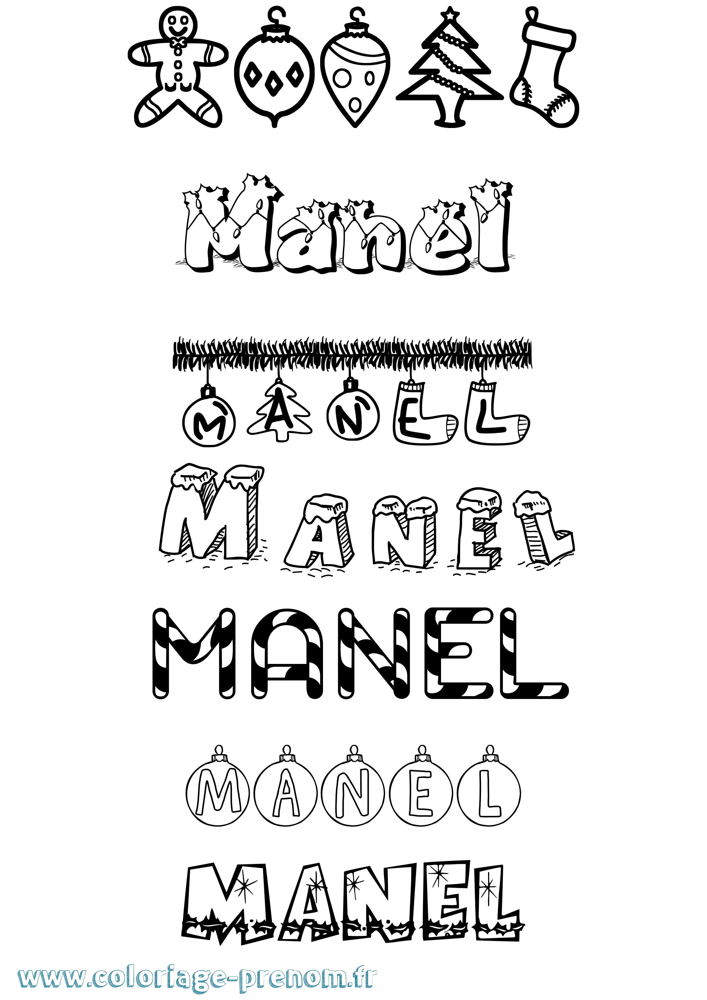 Coloriage prénom Manel