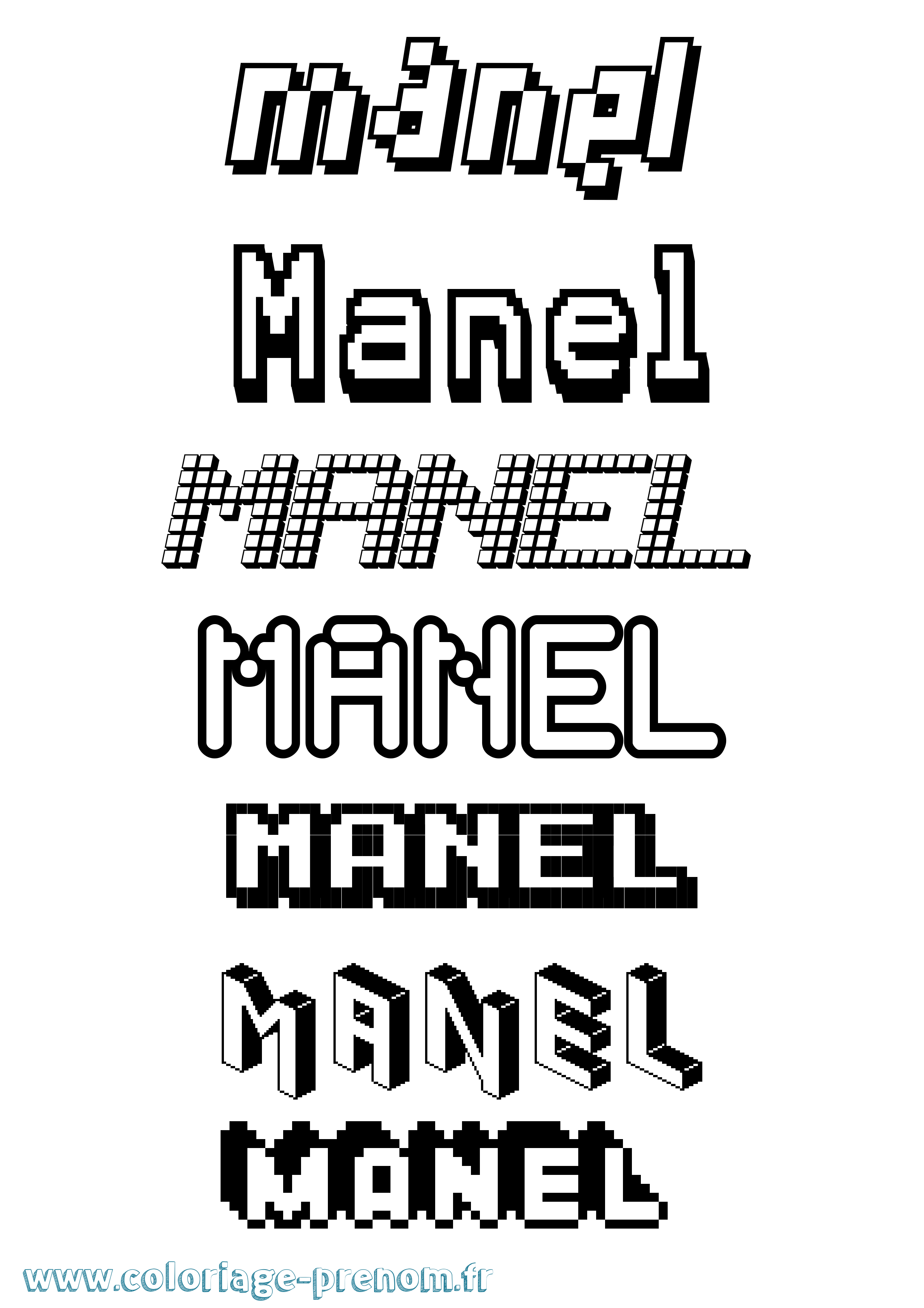 Coloriage prénom Manel