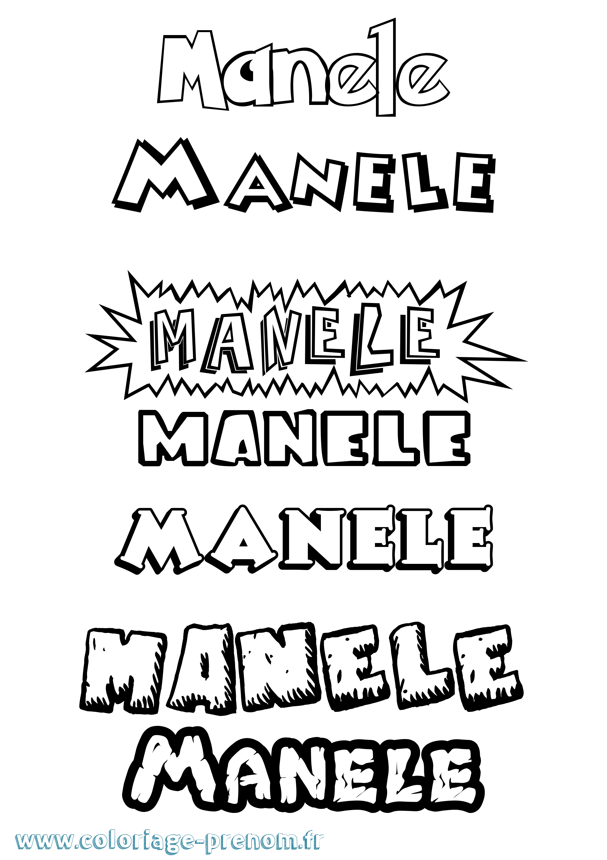 Coloriage prénom Manele Dessin Animé