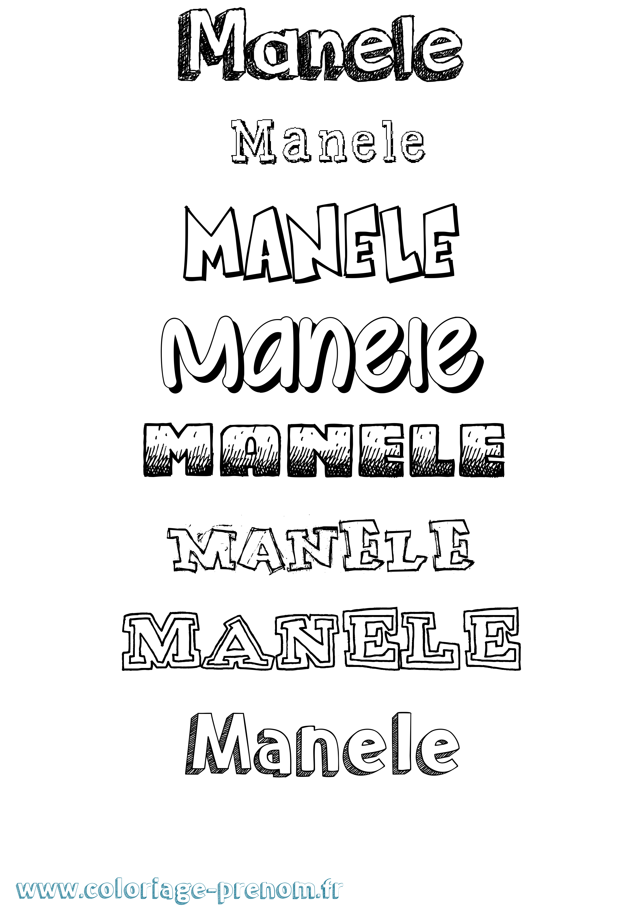 Coloriage prénom Manele Dessiné