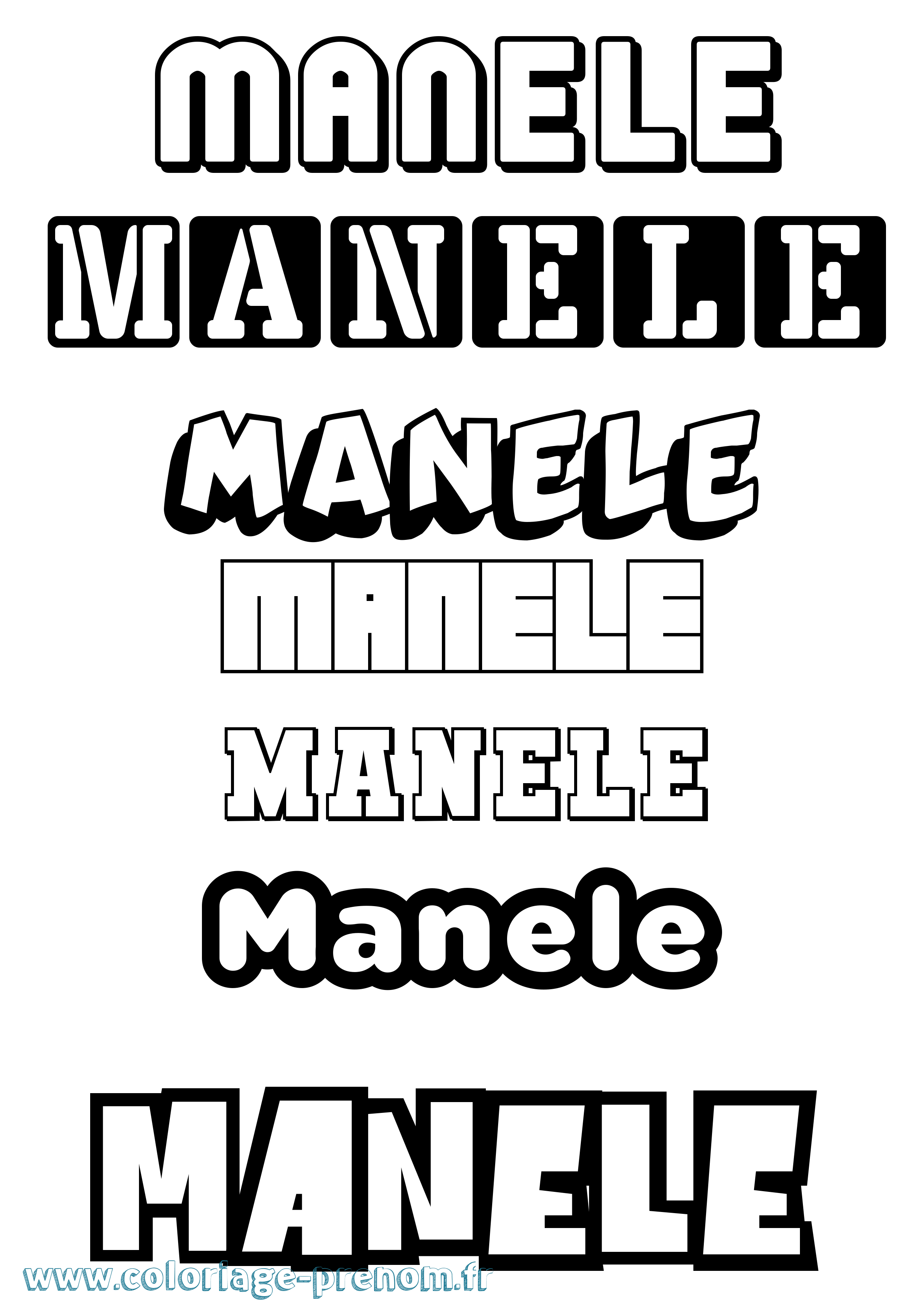 Coloriage prénom Manele Simple