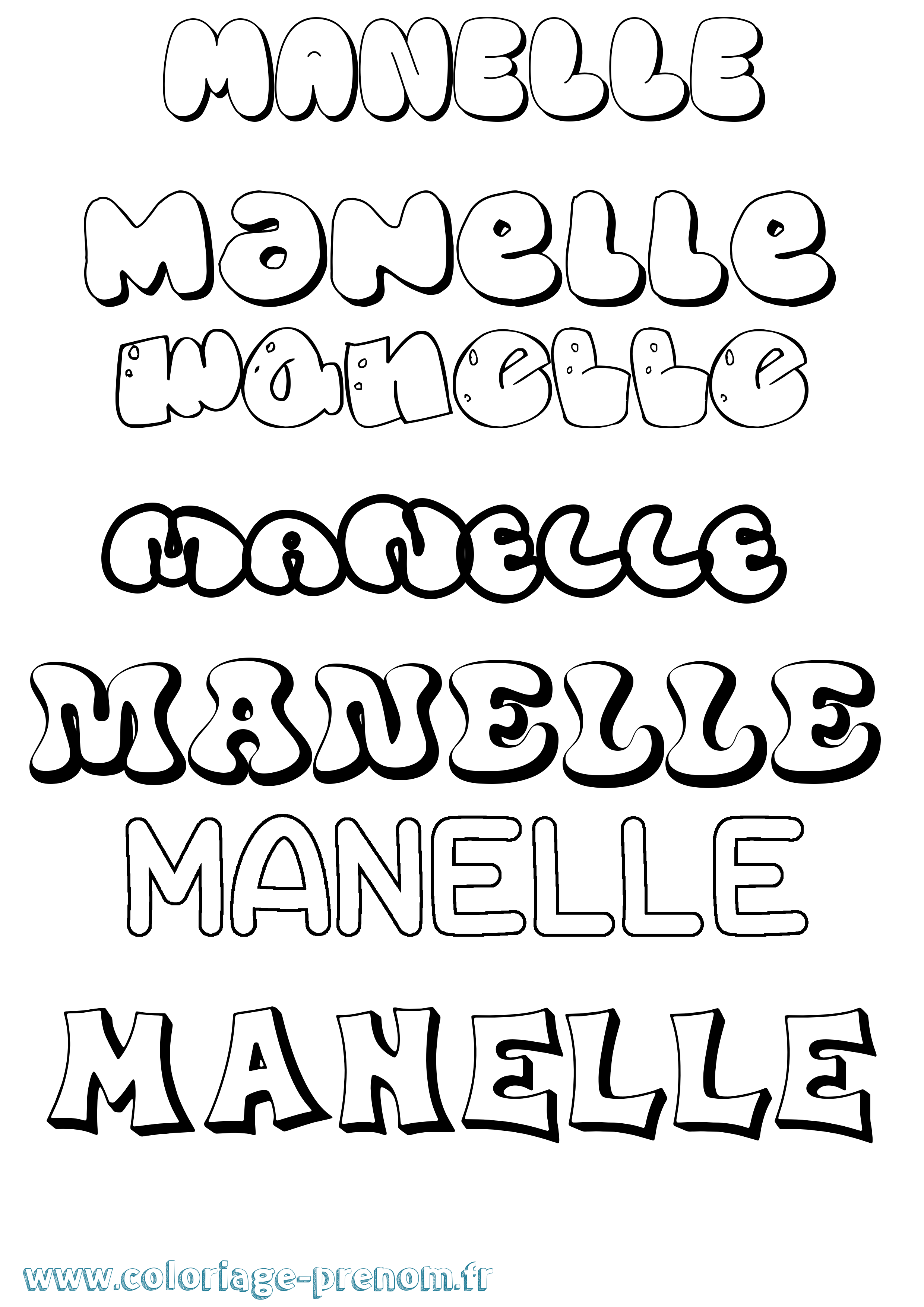 Coloriage Manelle Coloriage prénom Manelle