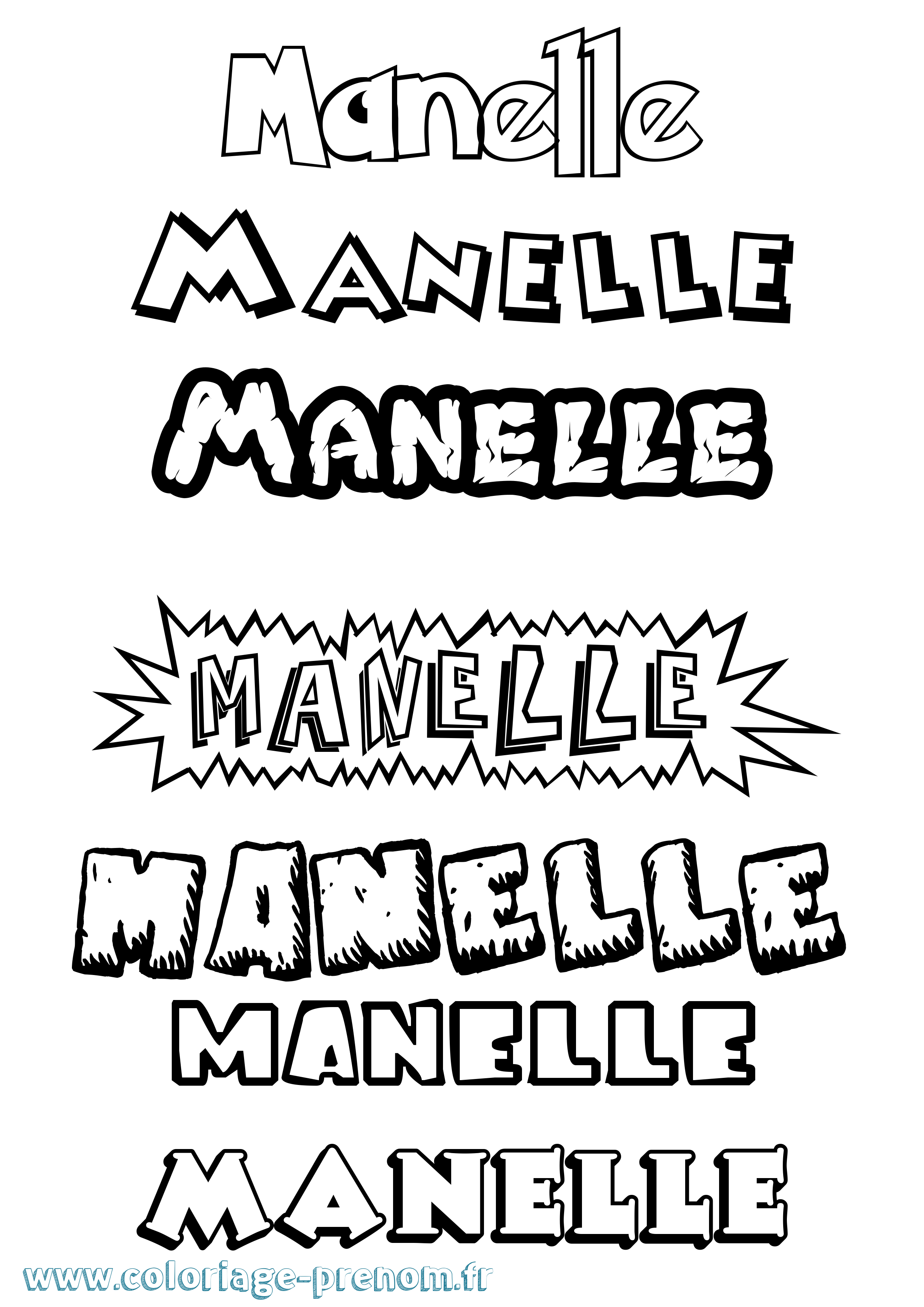 Coloriage prénom Manelle Dessin Animé
