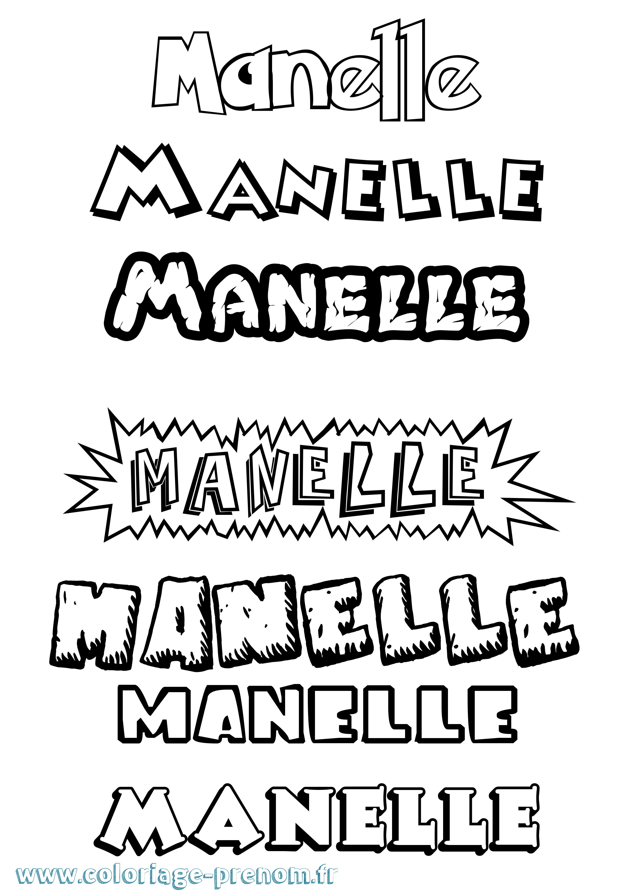 Coloriage Manelle Coloriage prénom Manelle
