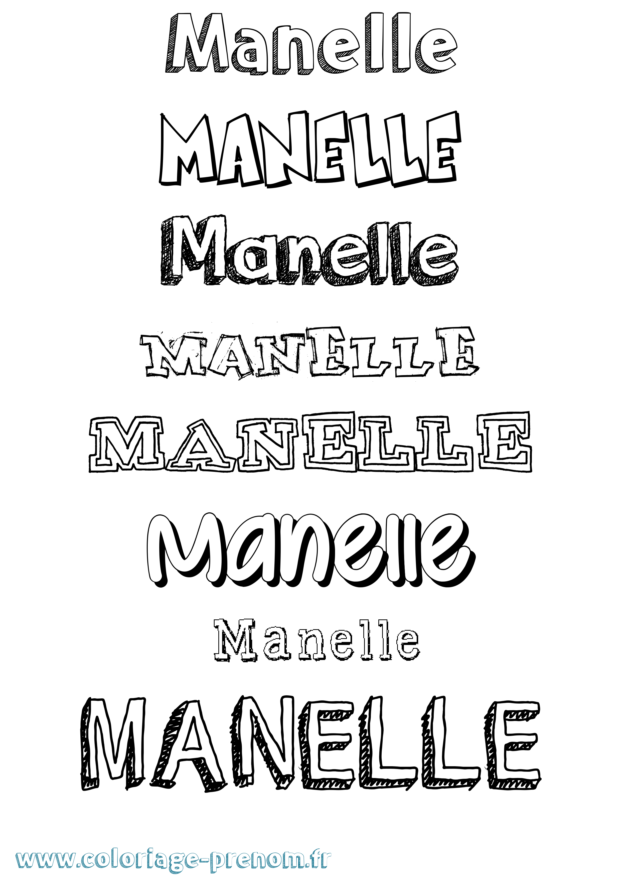 Coloriage prénom Manelle Dessiné