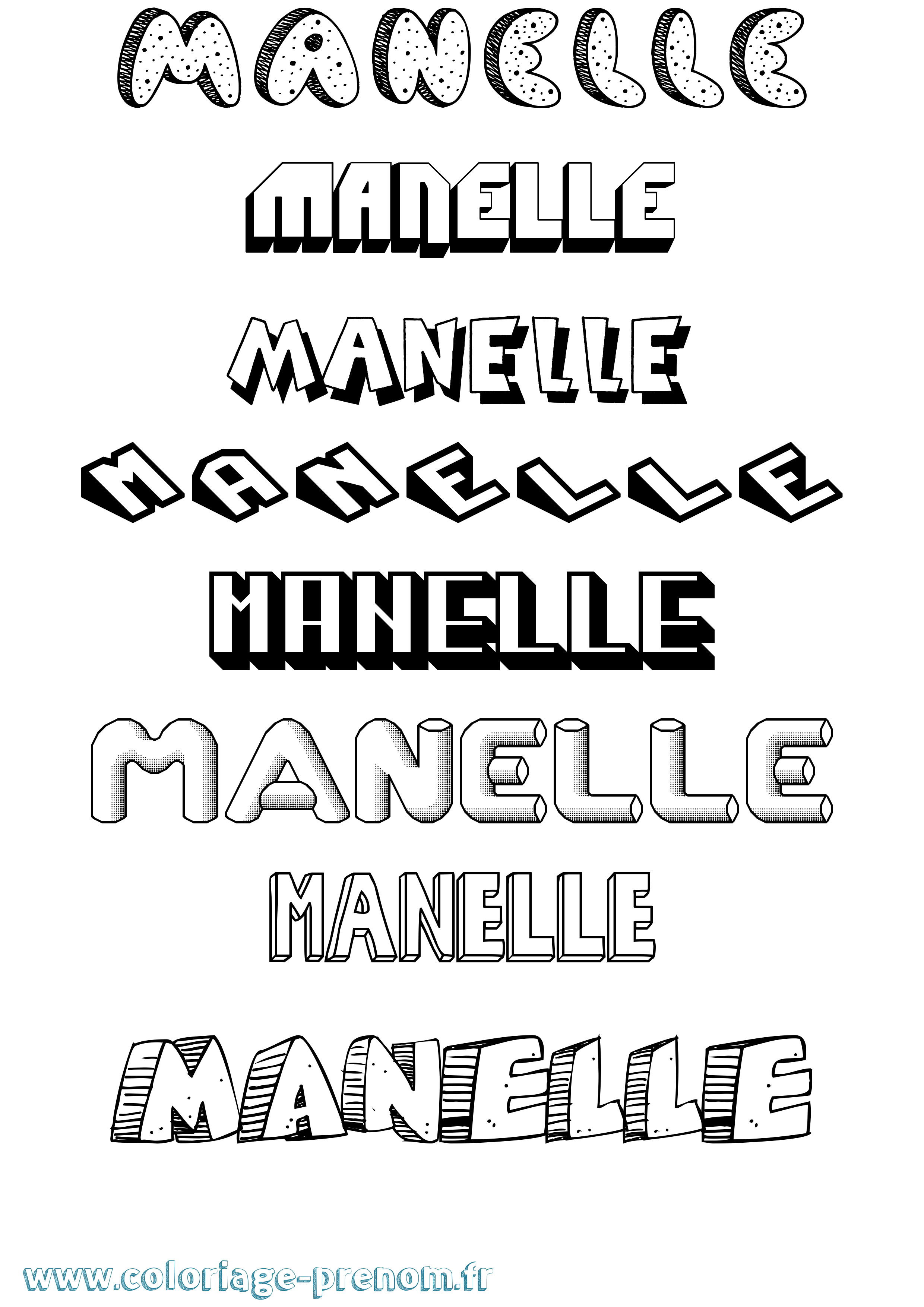 Coloriage Manelle Coloriage prénom Manelle