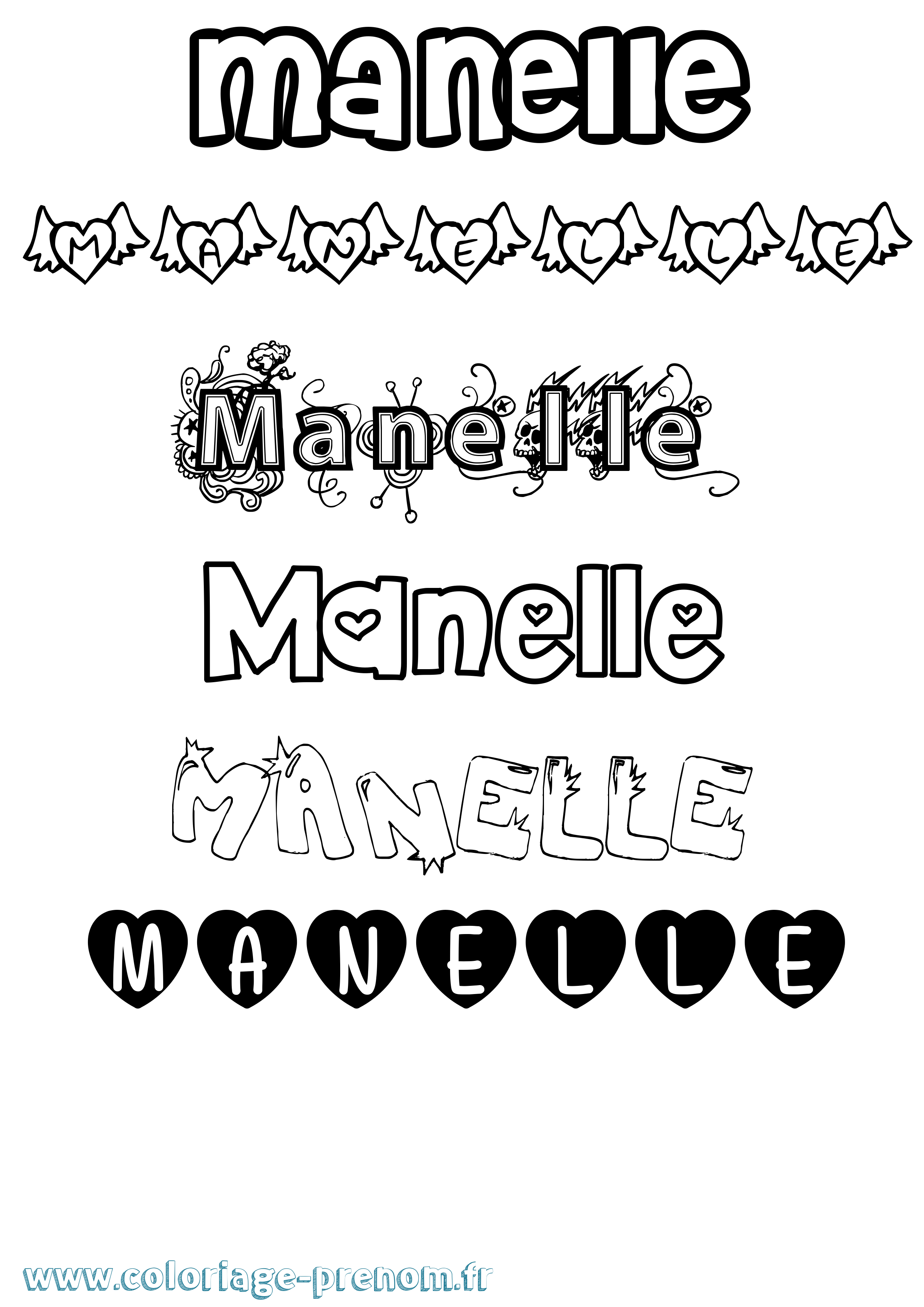 Coloriage Manelle Coloriage prénom Manelle