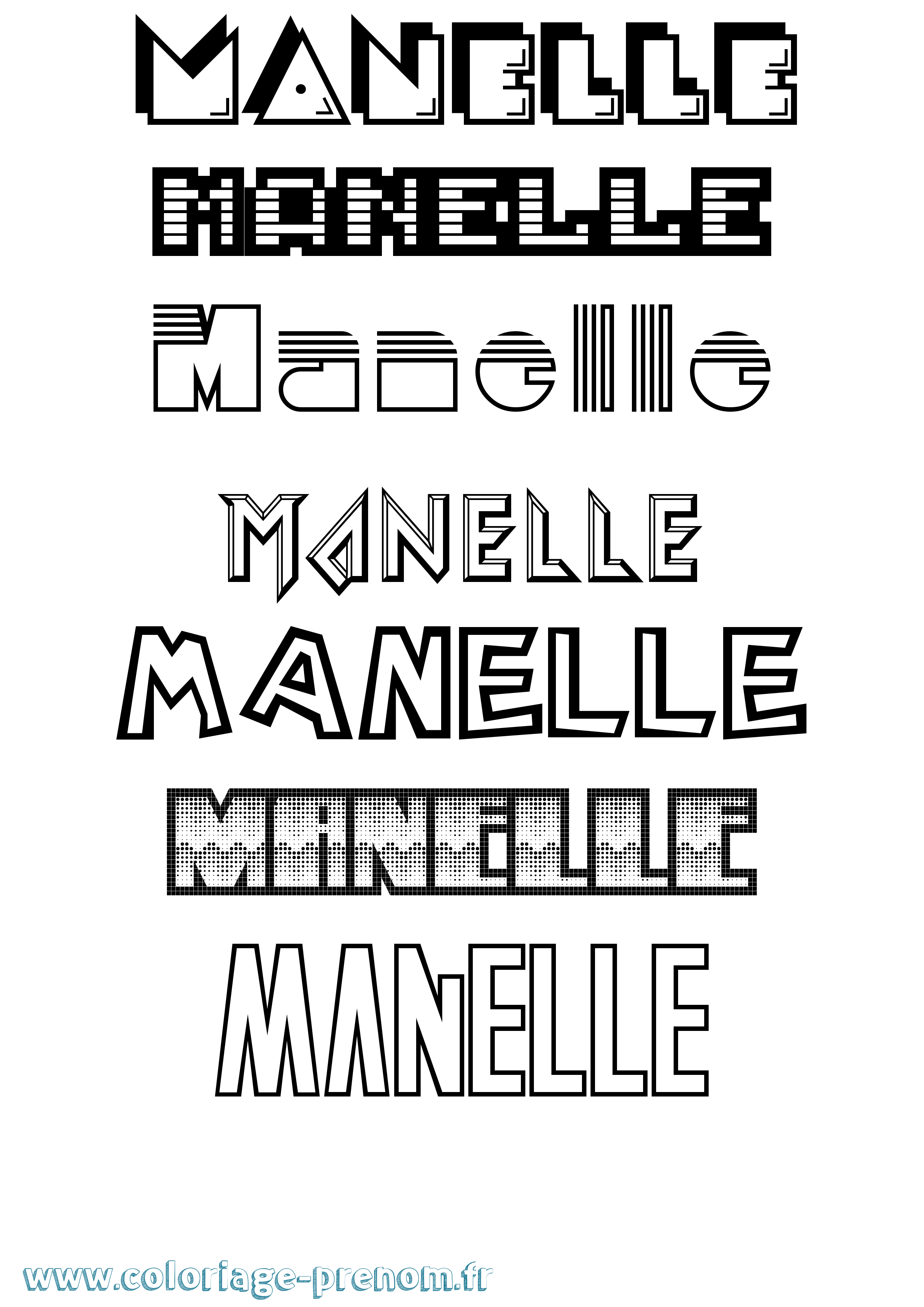 Coloriage prénom Manelle