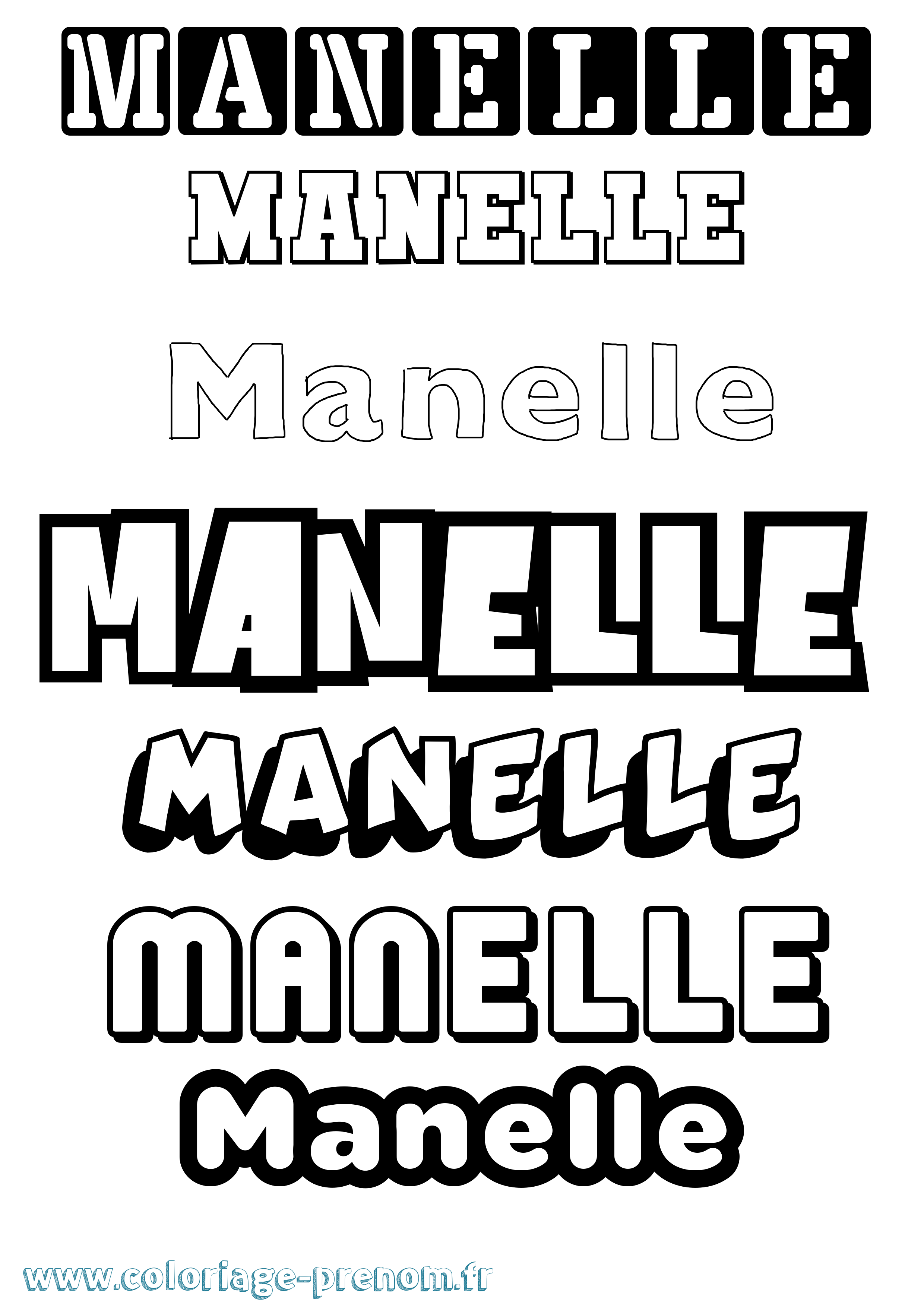 Coloriage prénom Manelle Simple