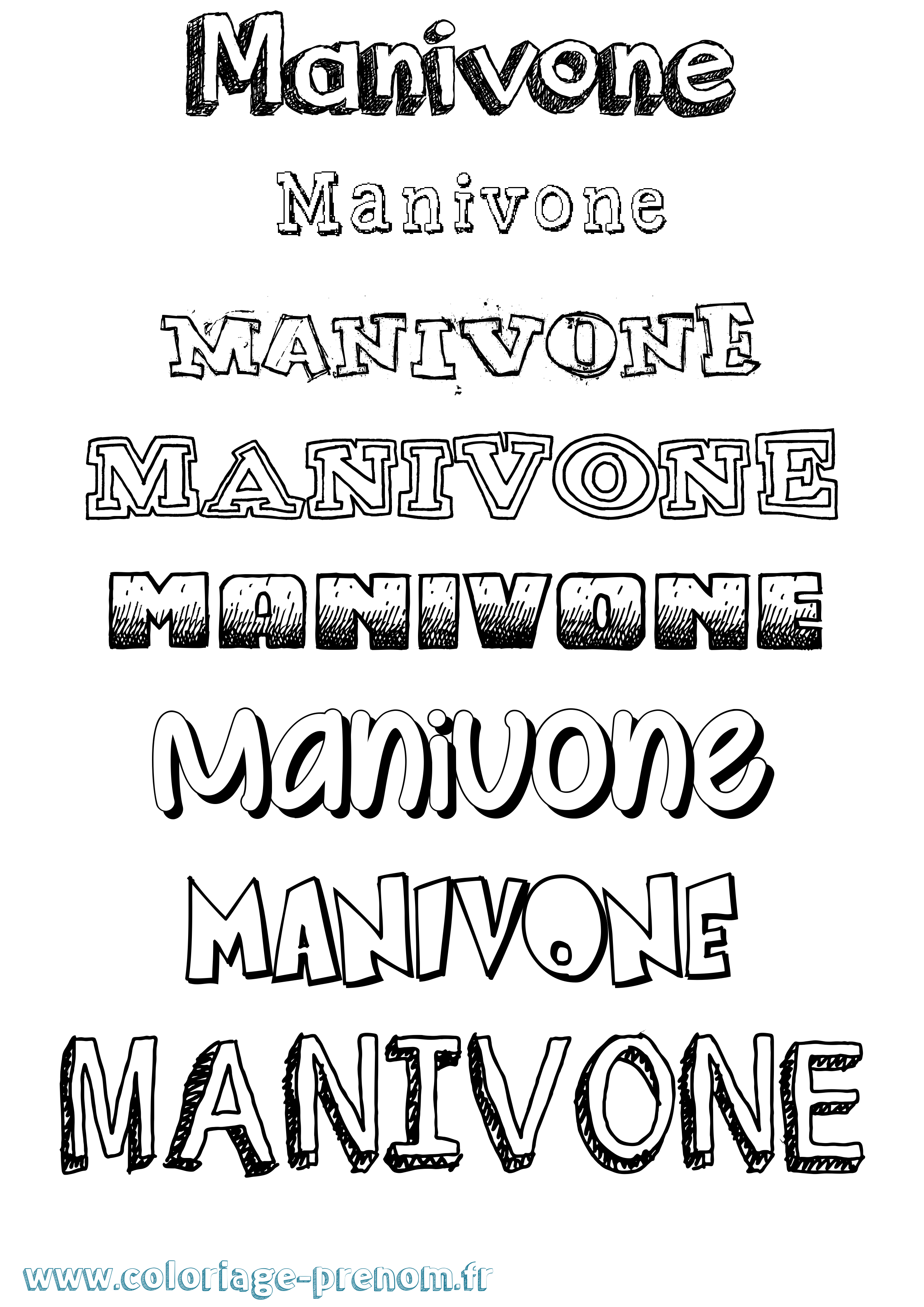 Coloriage prénom Manivone Dessiné