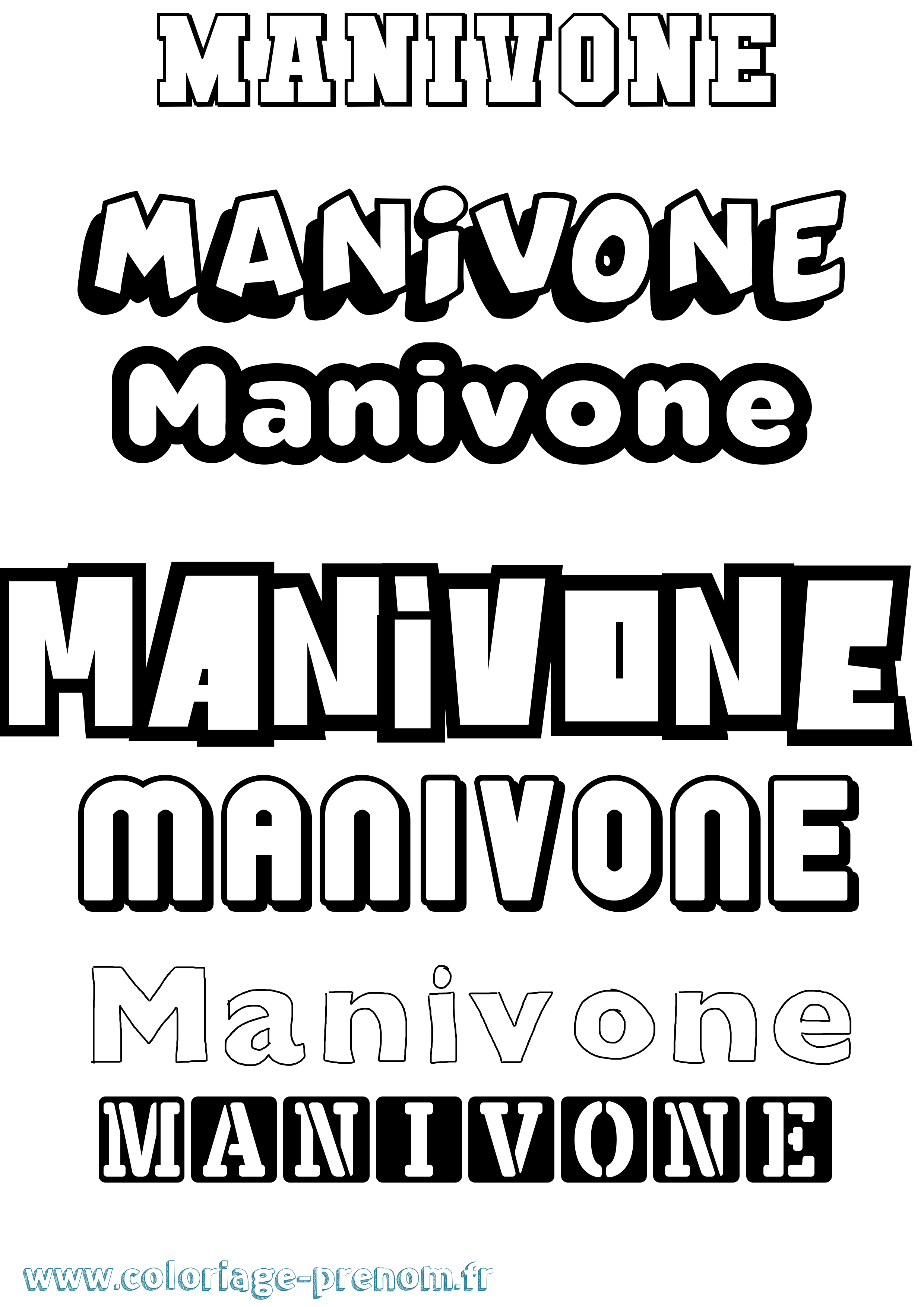 Coloriage prénom Manivone Simple