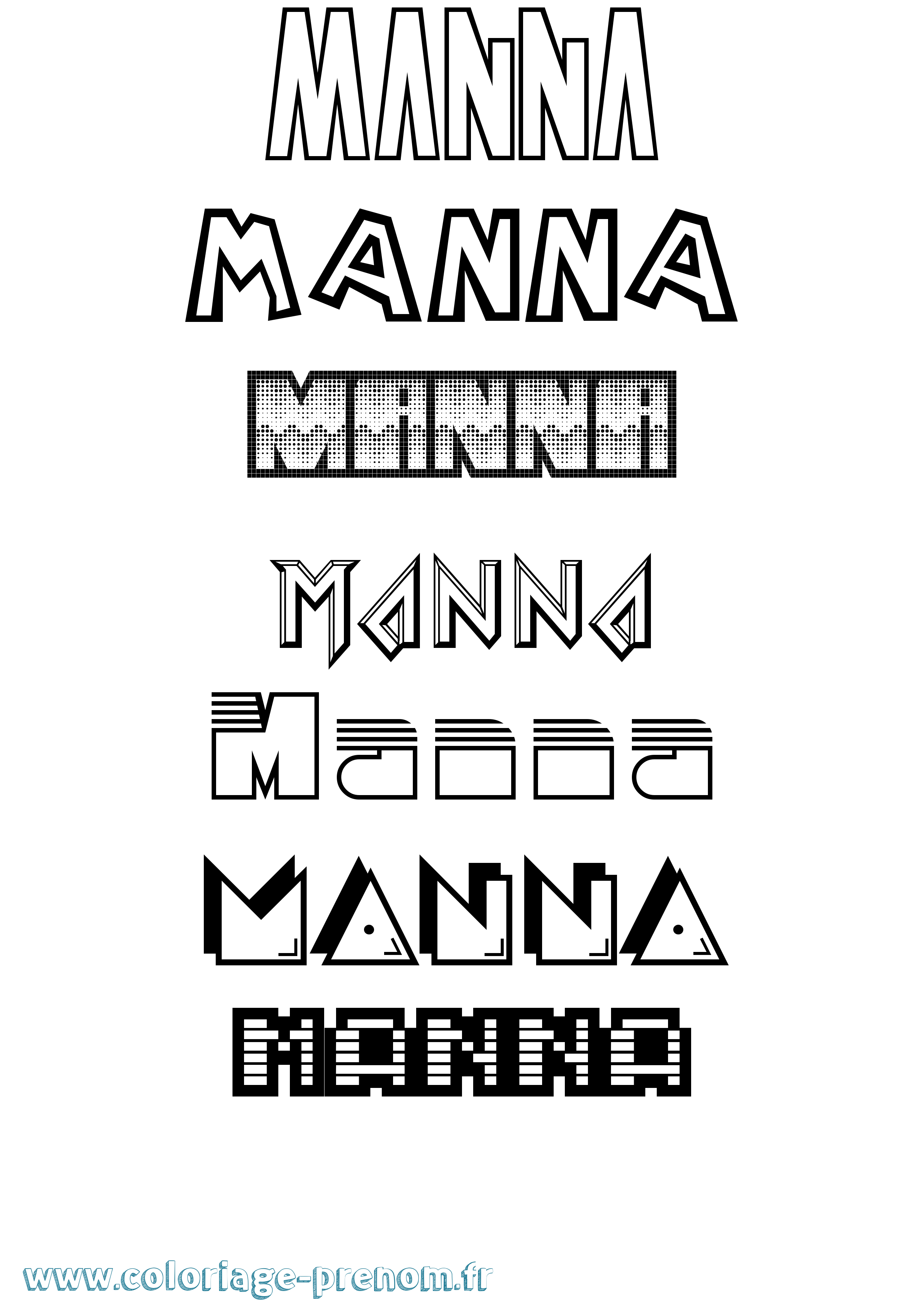 Coloriage prénom Manna Jeux Vidéos