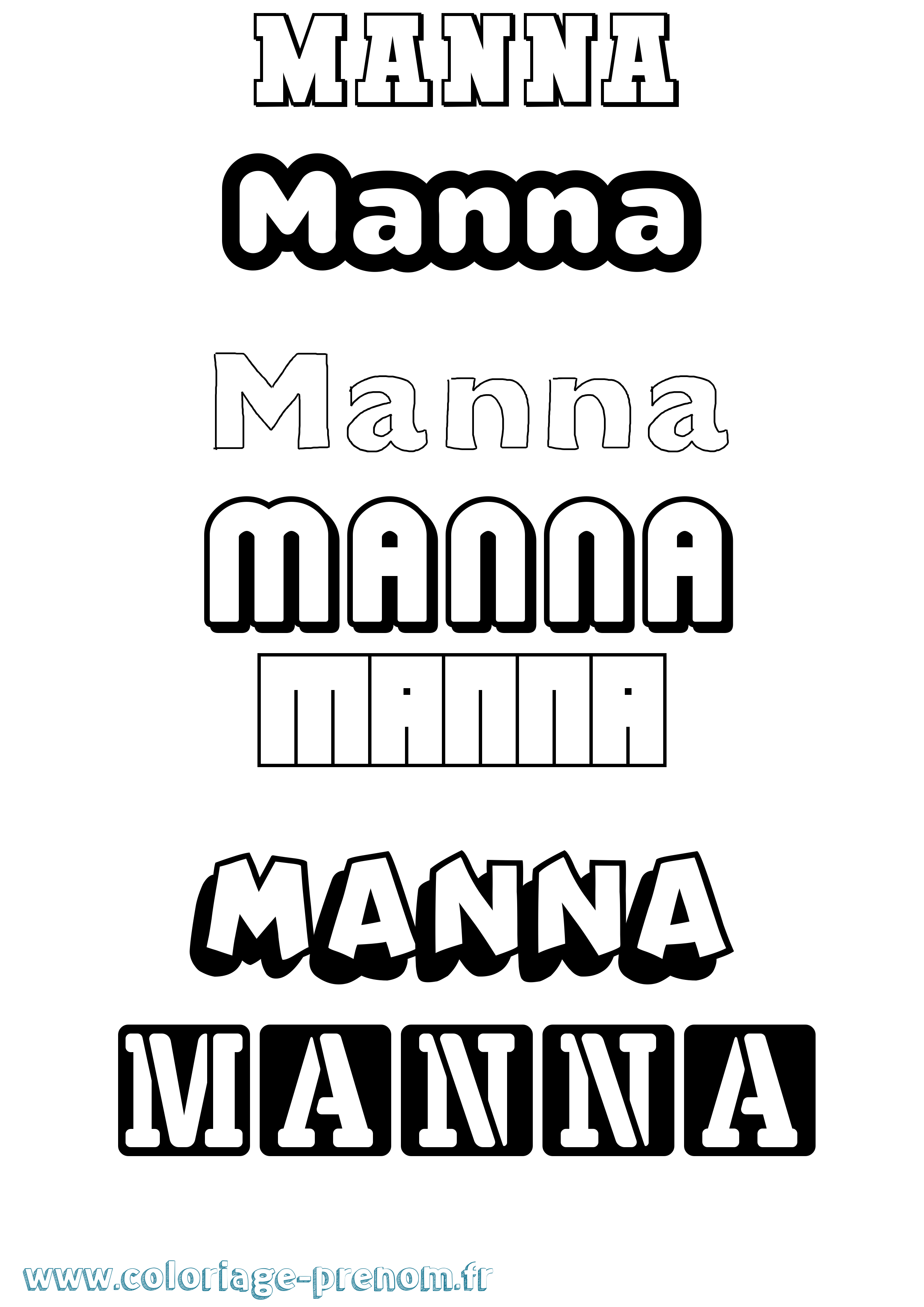 Coloriage prénom Manna Simple