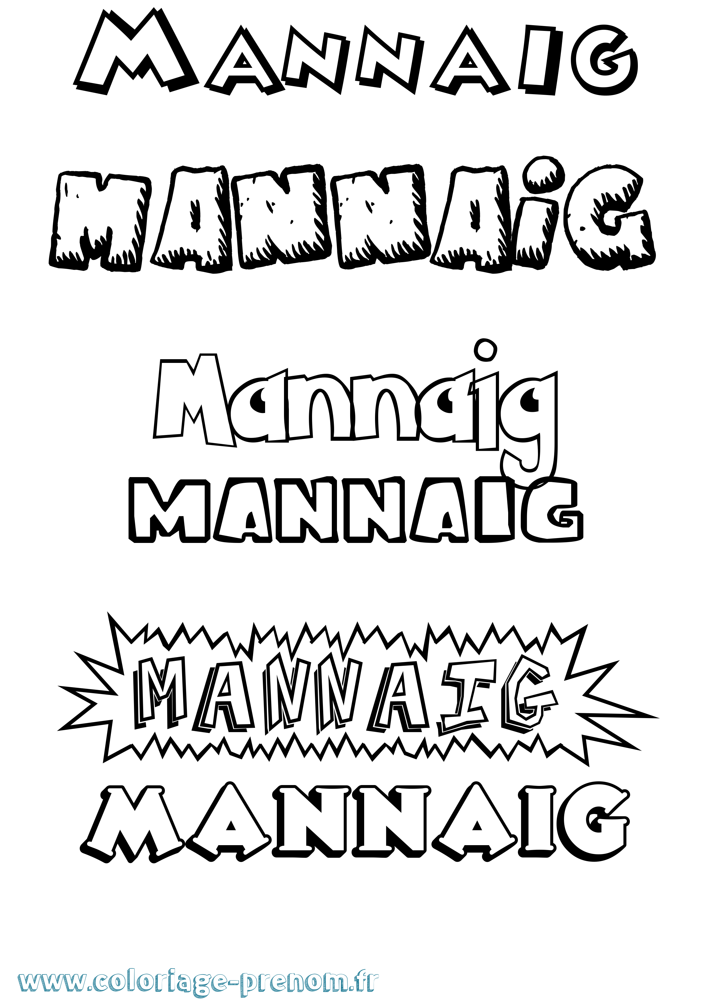 Coloriage Mannaig Dessin Animé Coloriage prénom Mannaig Dessin Animé