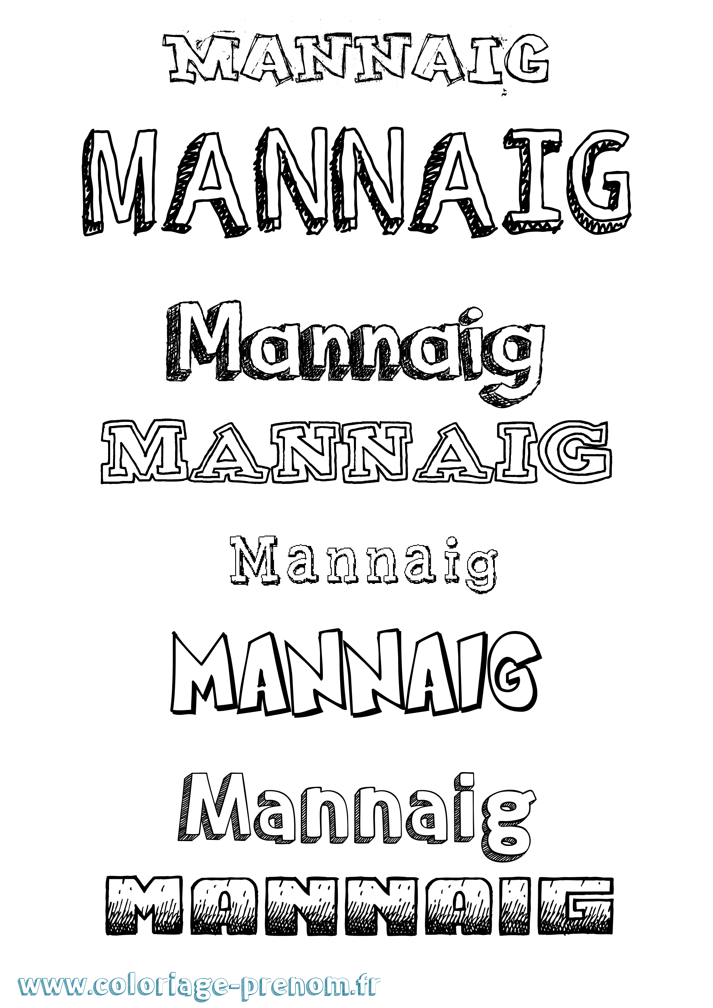 Coloriage Mannaig Dessiné Coloriage prénom Mannaig Dessiné