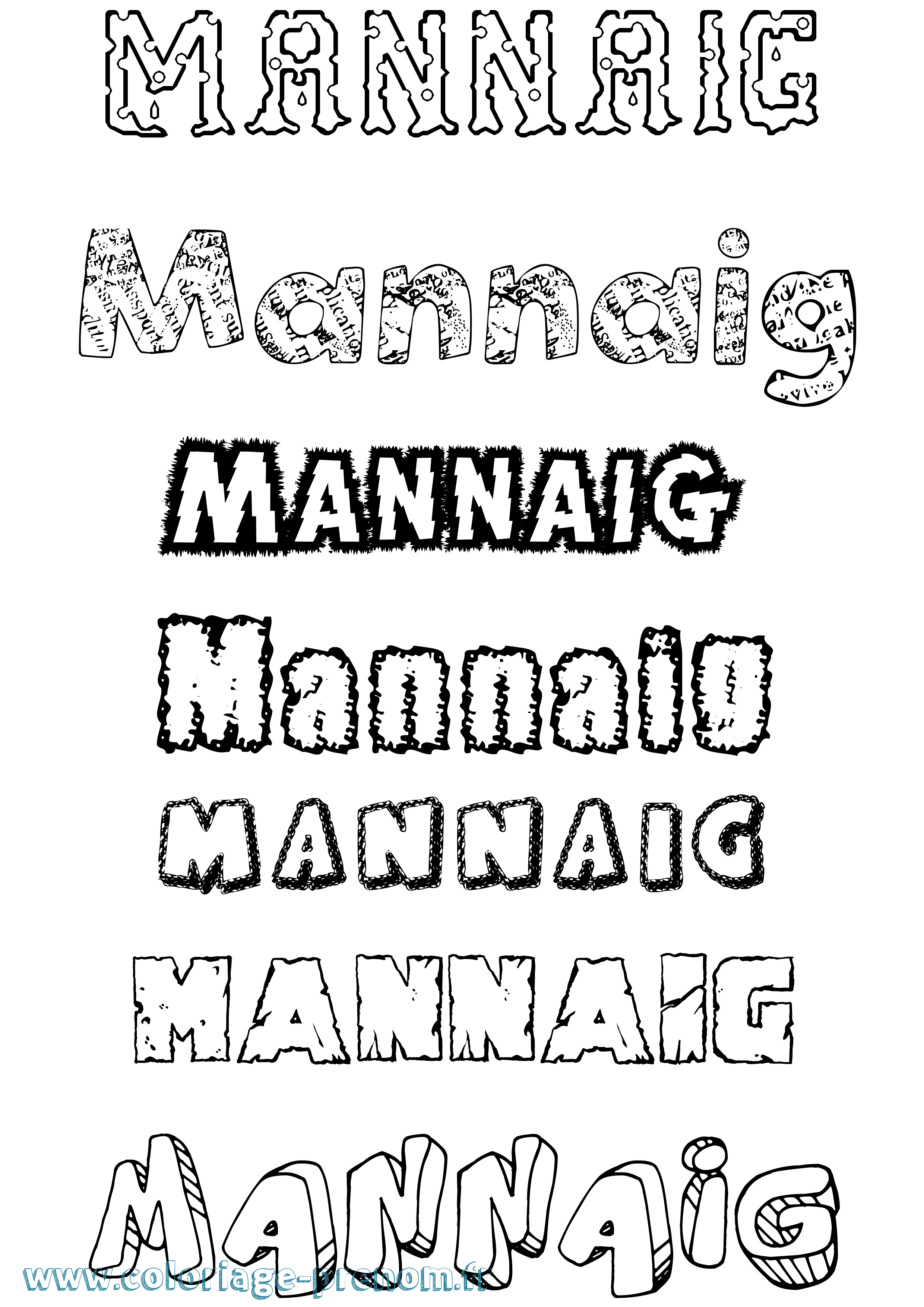 Coloriage Mannaig Destructuré Coloriage prénom Mannaig Destructuré