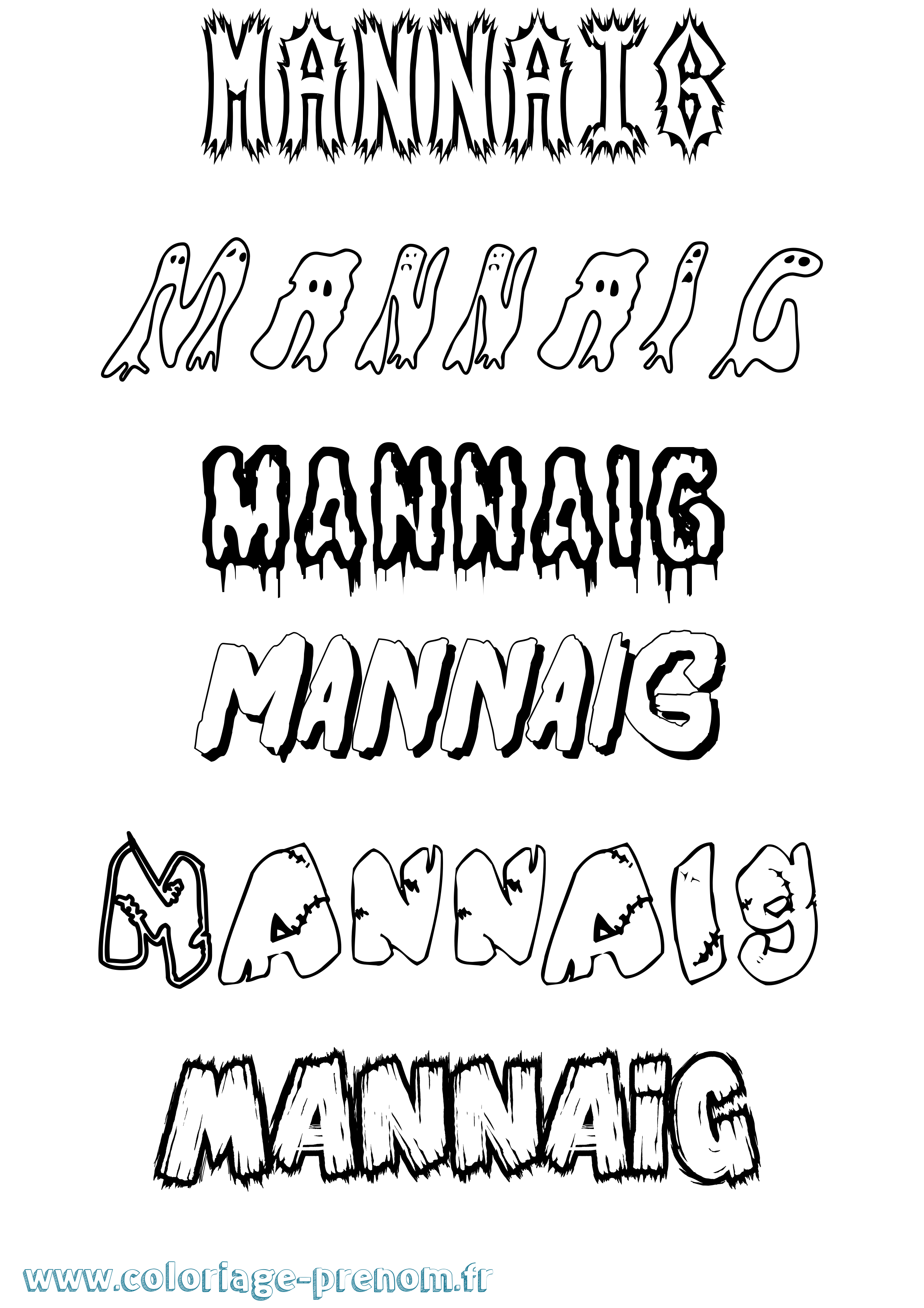 Coloriage Mannaig Frisson Coloriage prénom Mannaig Frisson