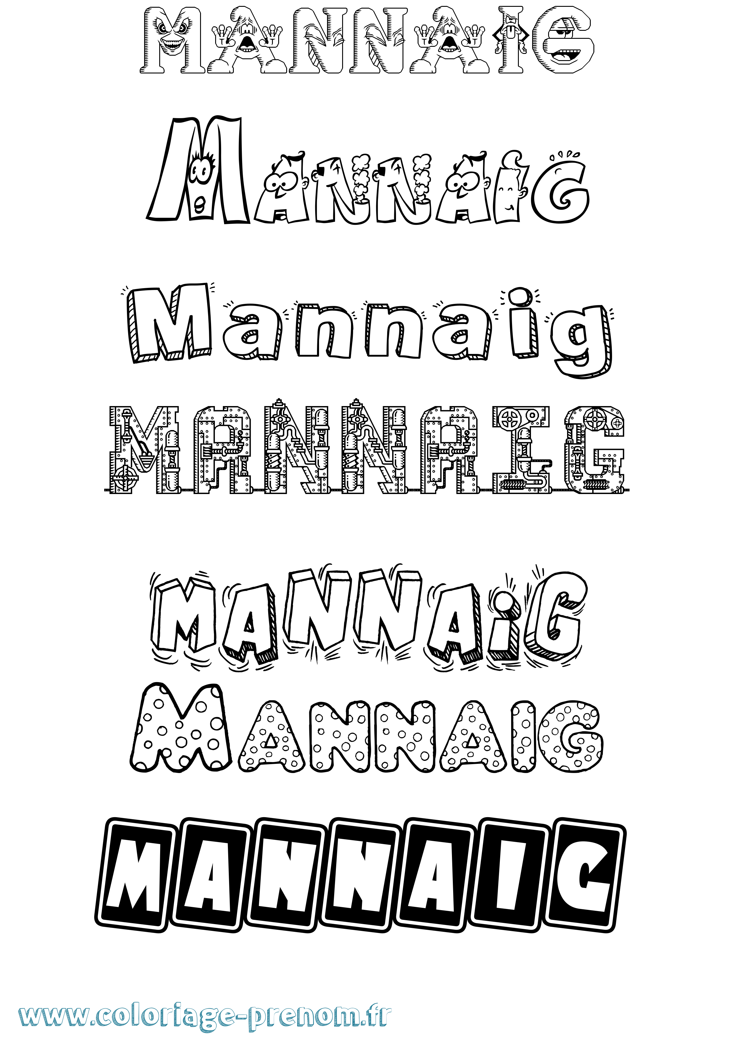 Coloriage Mannaig Fun Coloriage prénom Mannaig Fun
