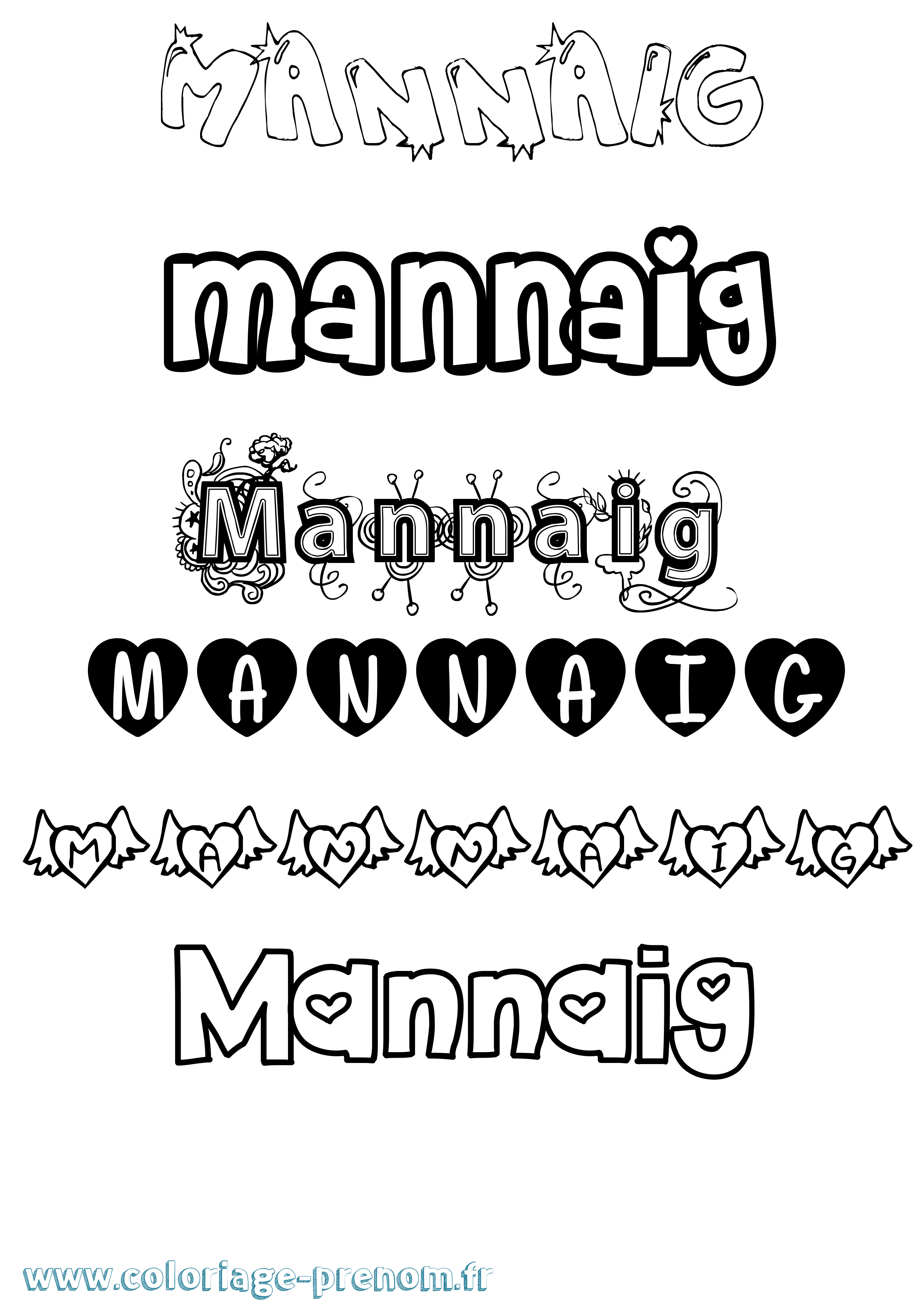 Coloriage Mannaig Girly Coloriage prénom Mannaig Girly