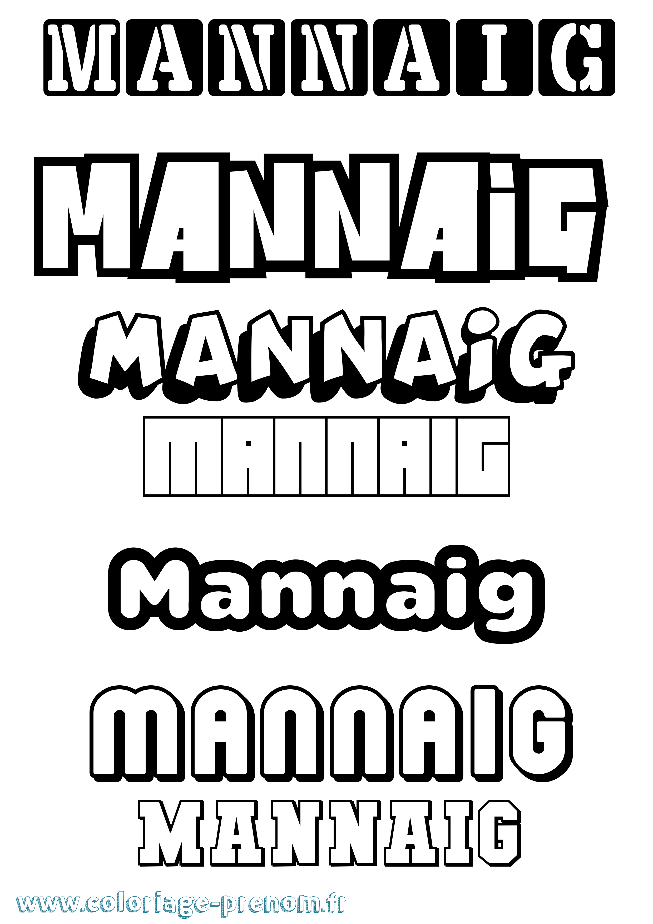 Coloriage Mannaig Simple Coloriage prénom Mannaig Simple