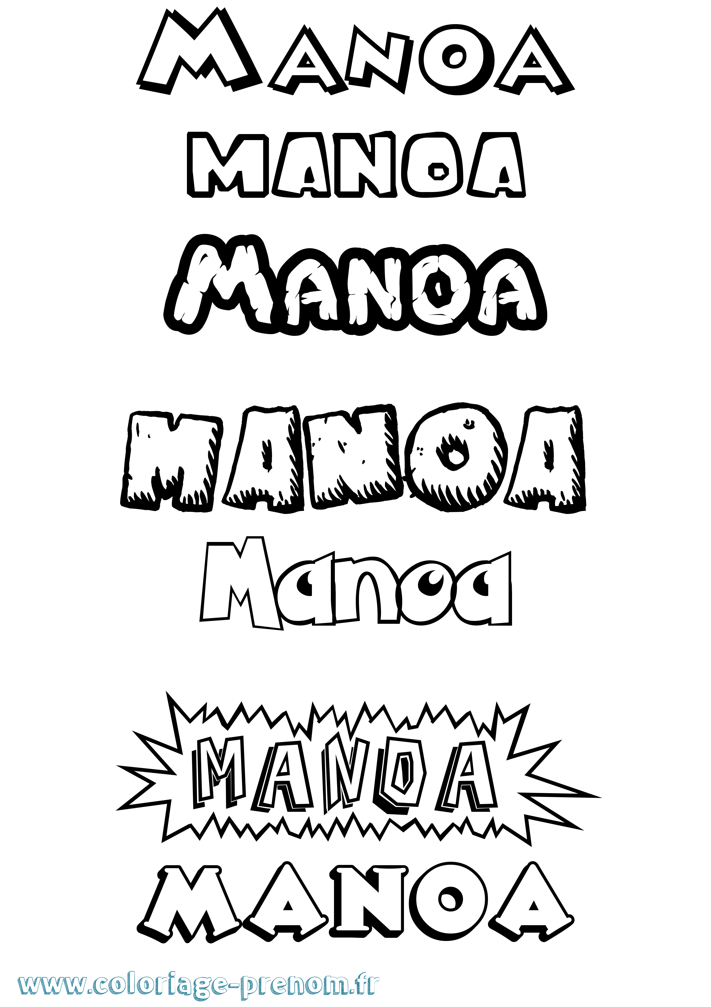 Coloriage Manoa Dessin Animé Coloriage prénom Manoa Dessin Animé
