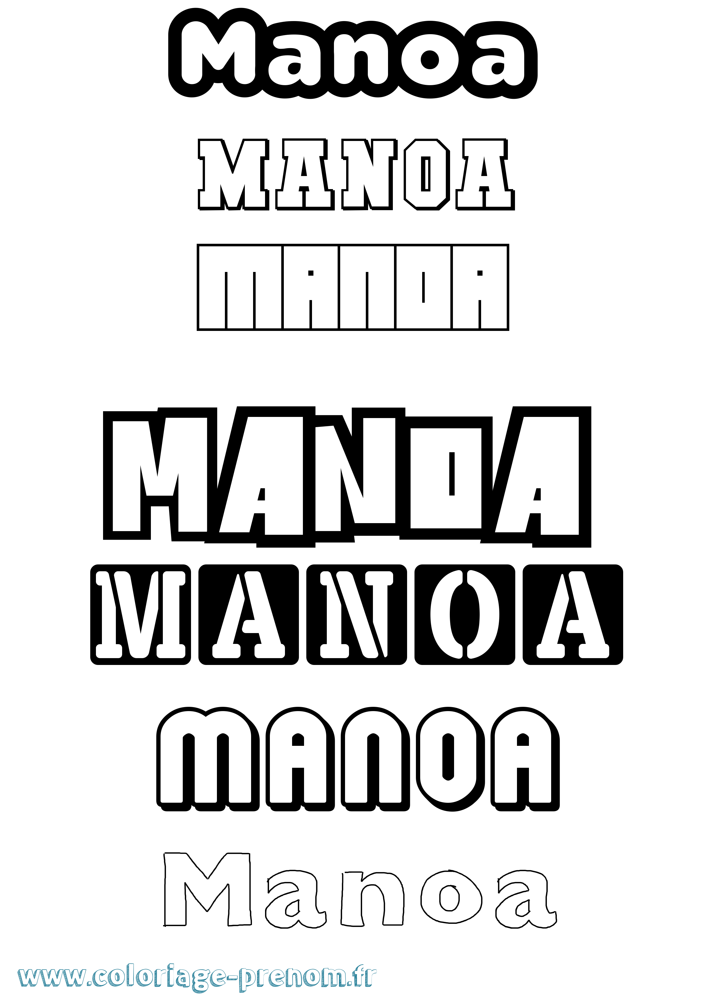 Coloriage Manoa Simple Coloriage prénom Manoa Simple