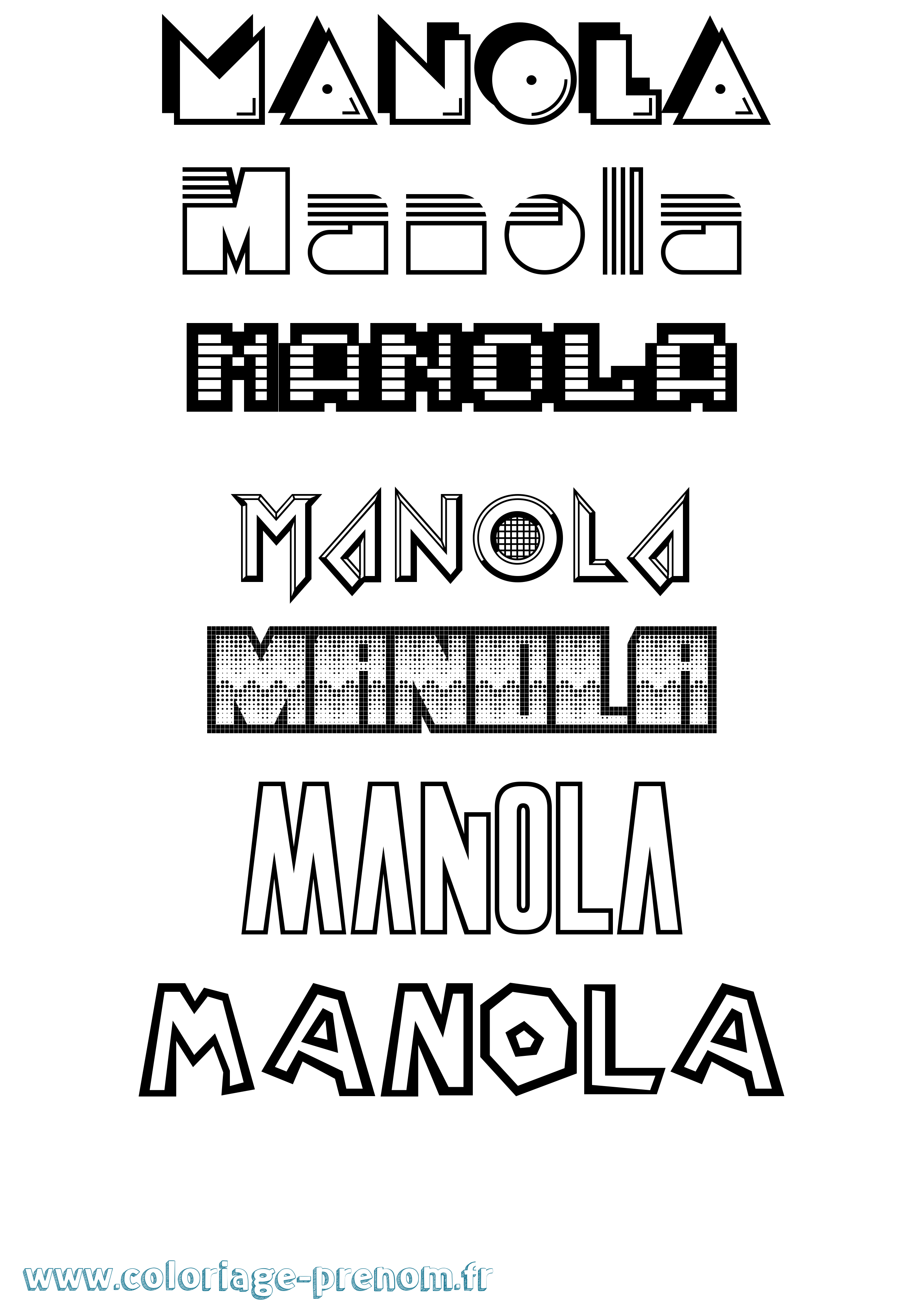Coloriage prénom Manola Jeux Vidéos