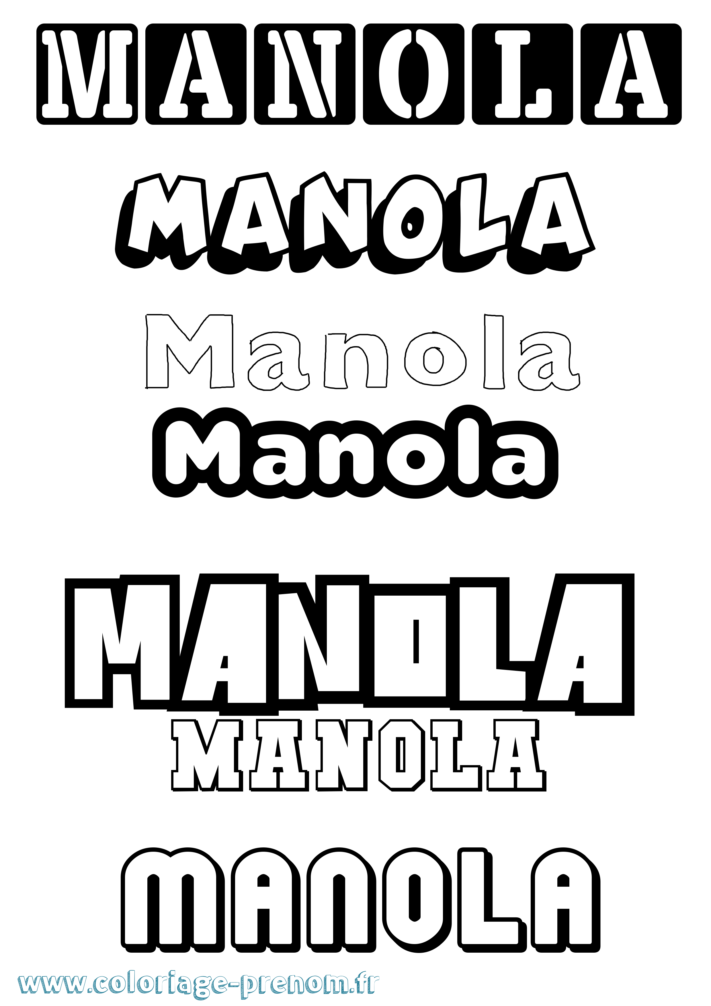 Coloriage prénom Manola Simple