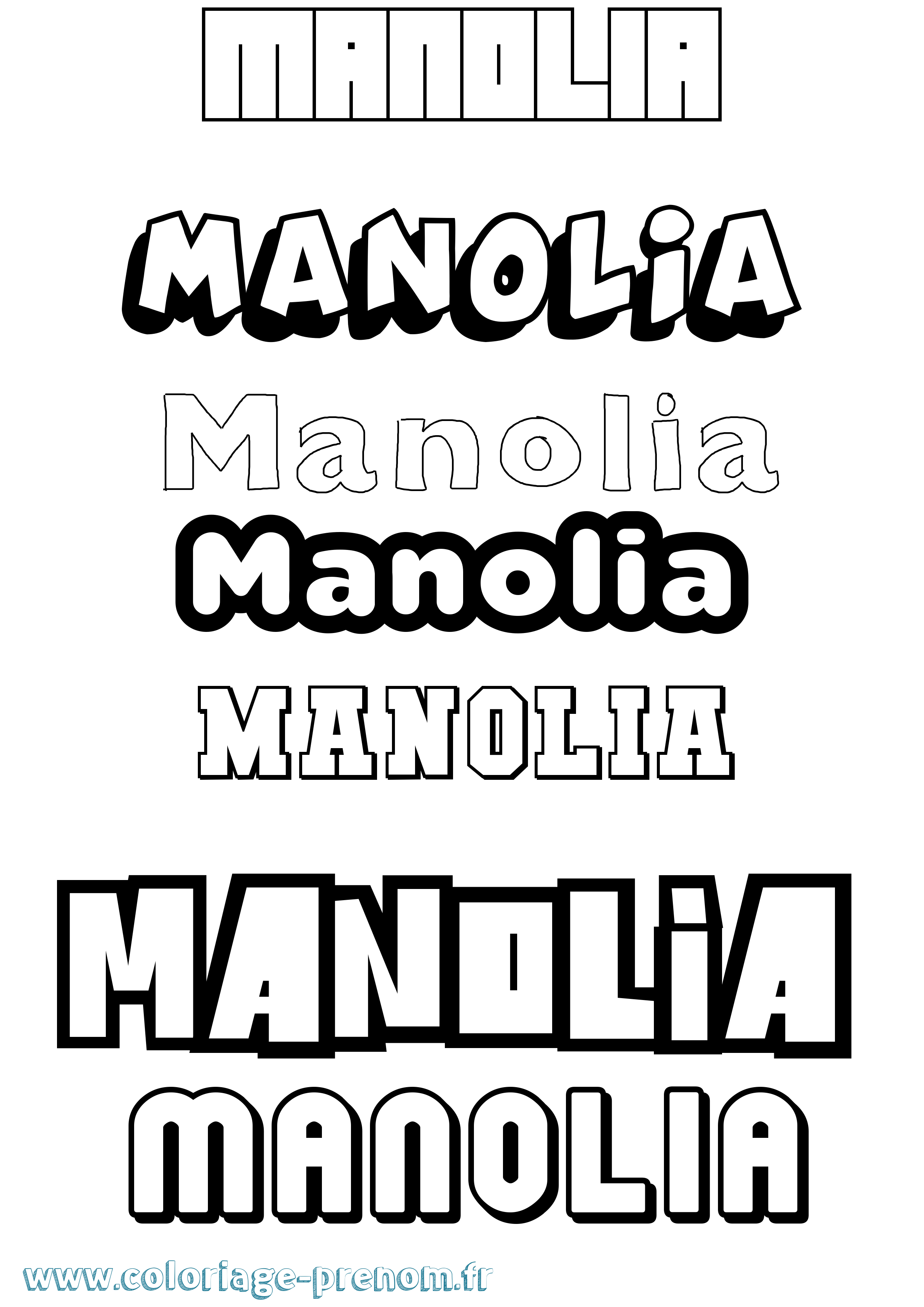 Coloriage prénom Manolia Simple