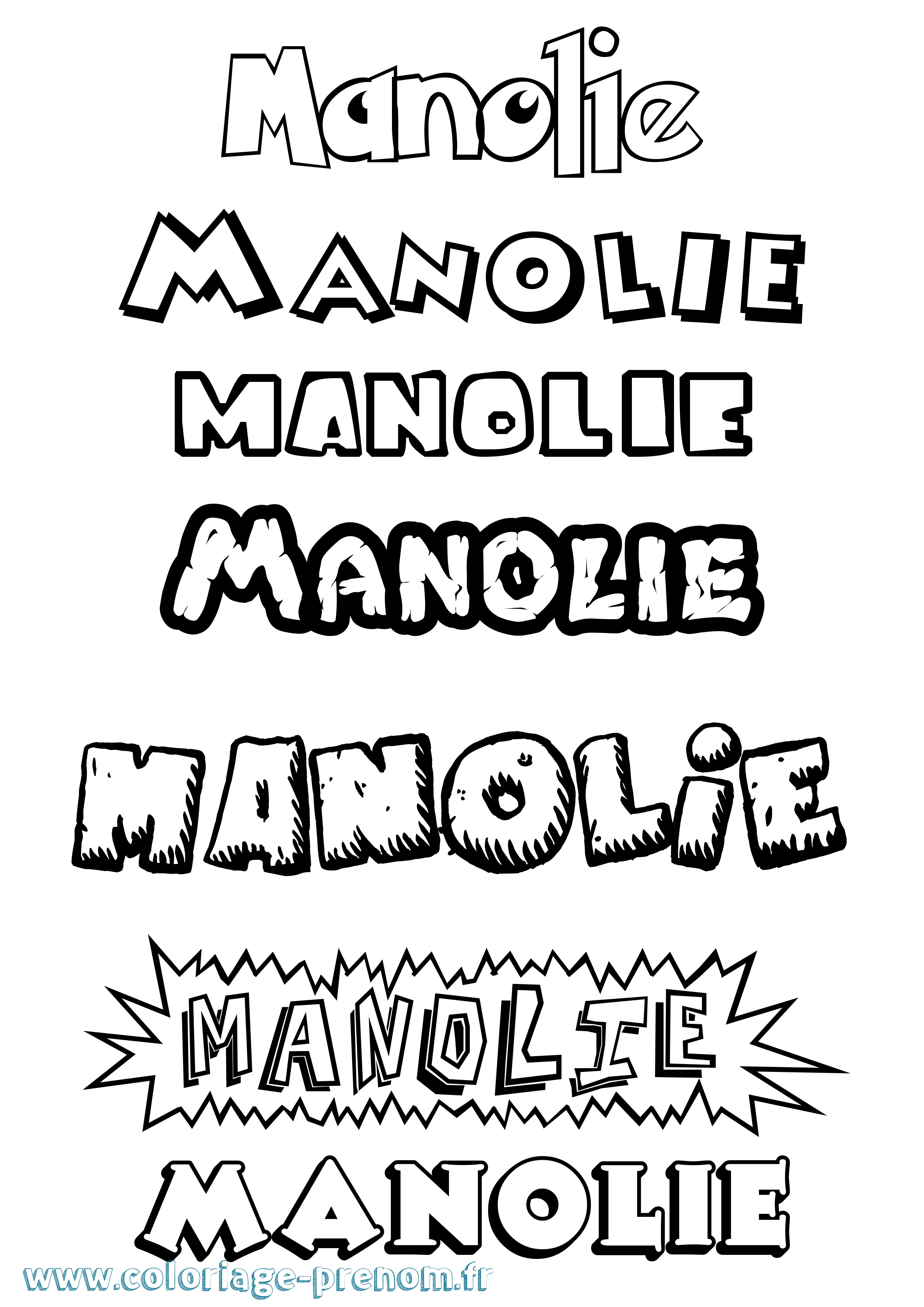 Coloriage prénom Manolie Dessin Animé