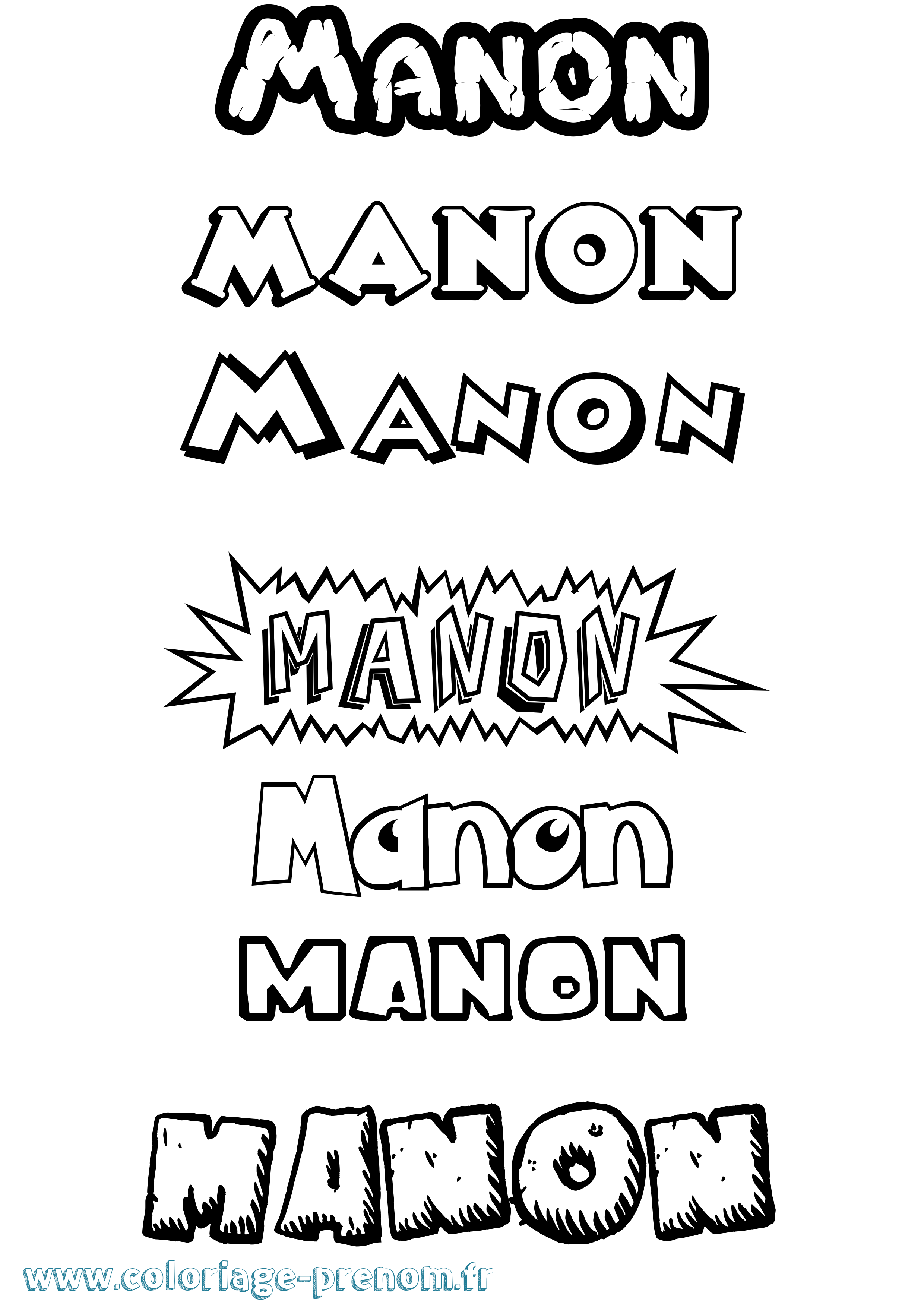 Coloriage prénom Manon Dessin Animé