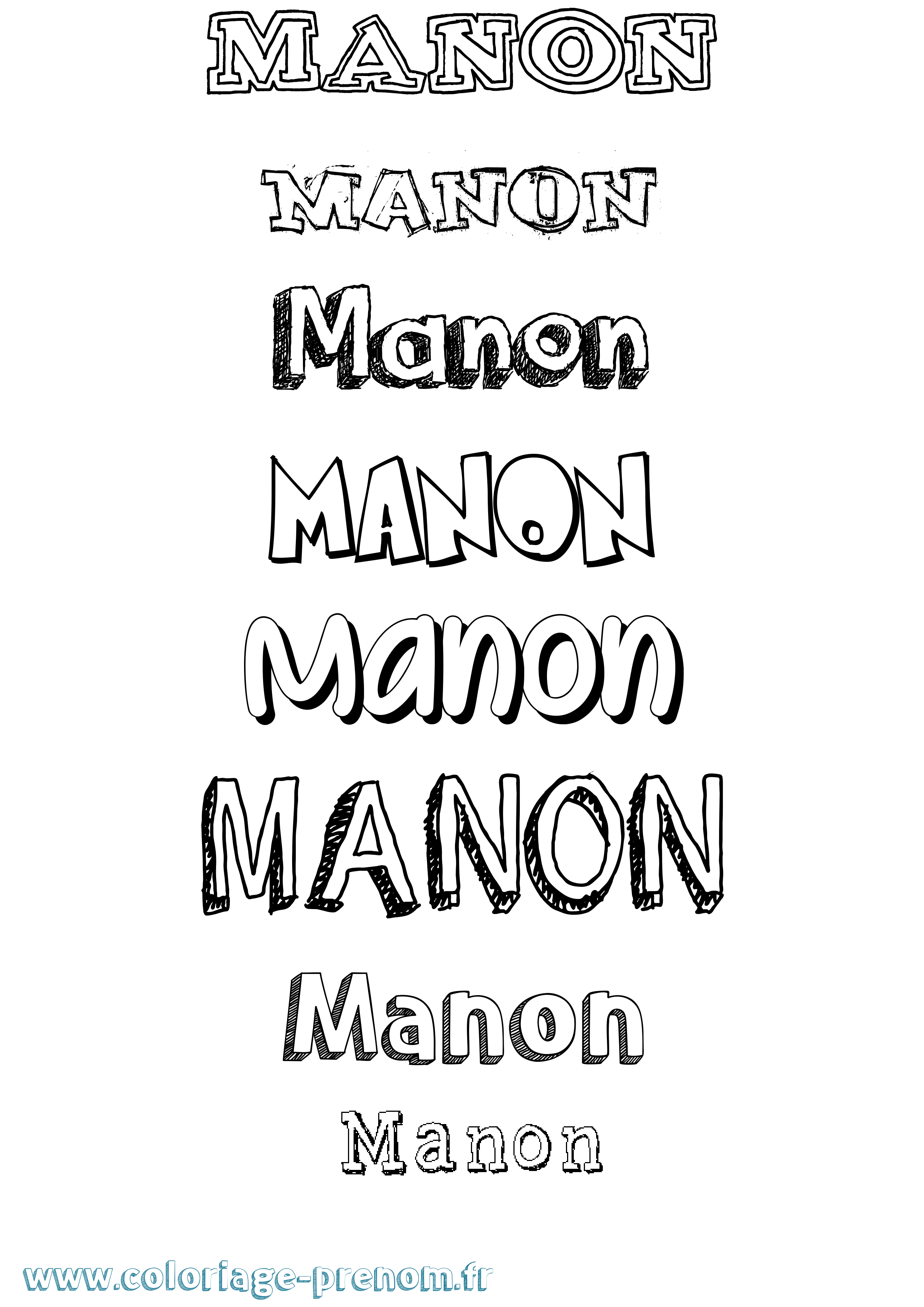 Coloriage prénom Manon Dessiné