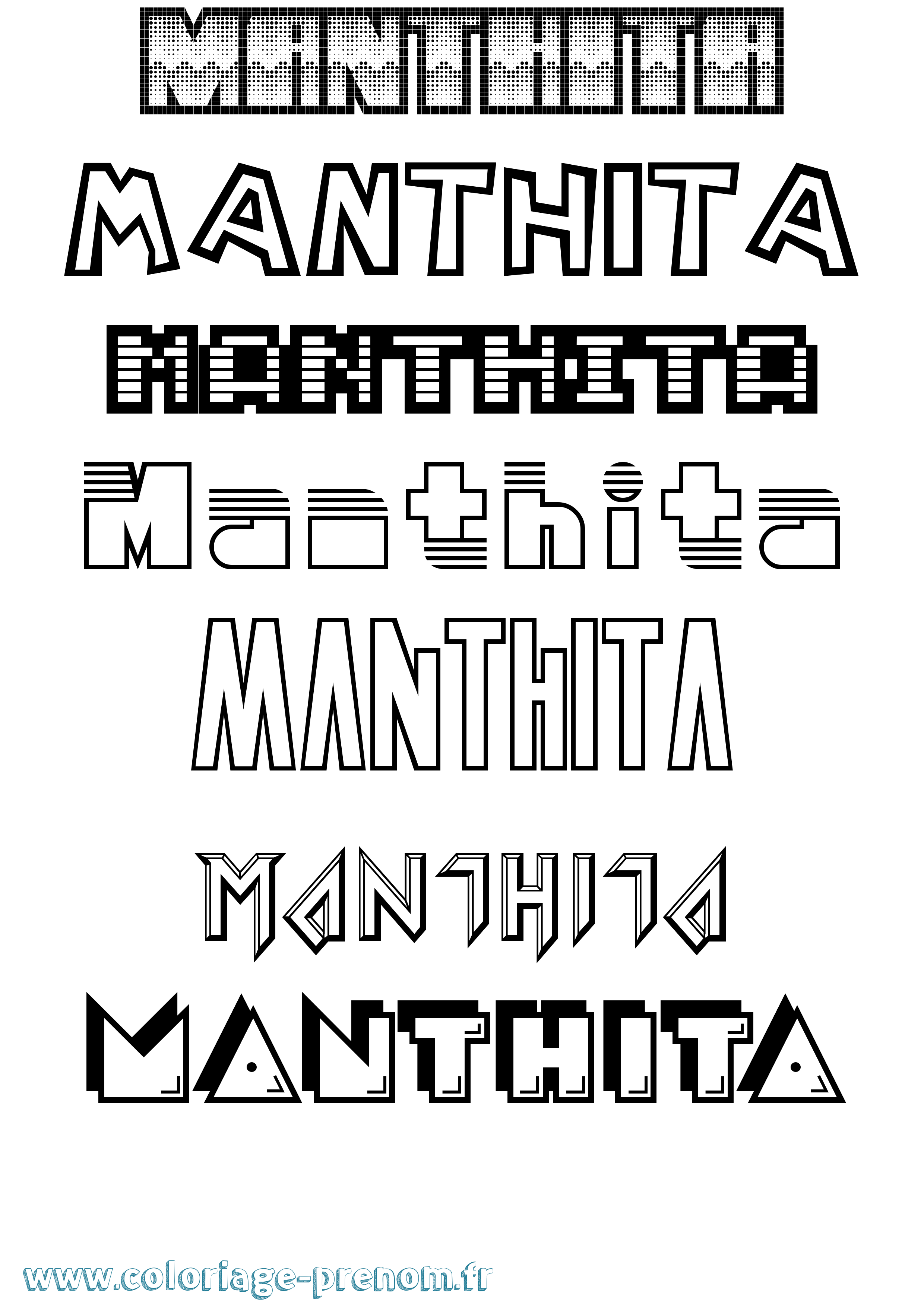 Coloriage prénom Manthita Jeux Vidéos