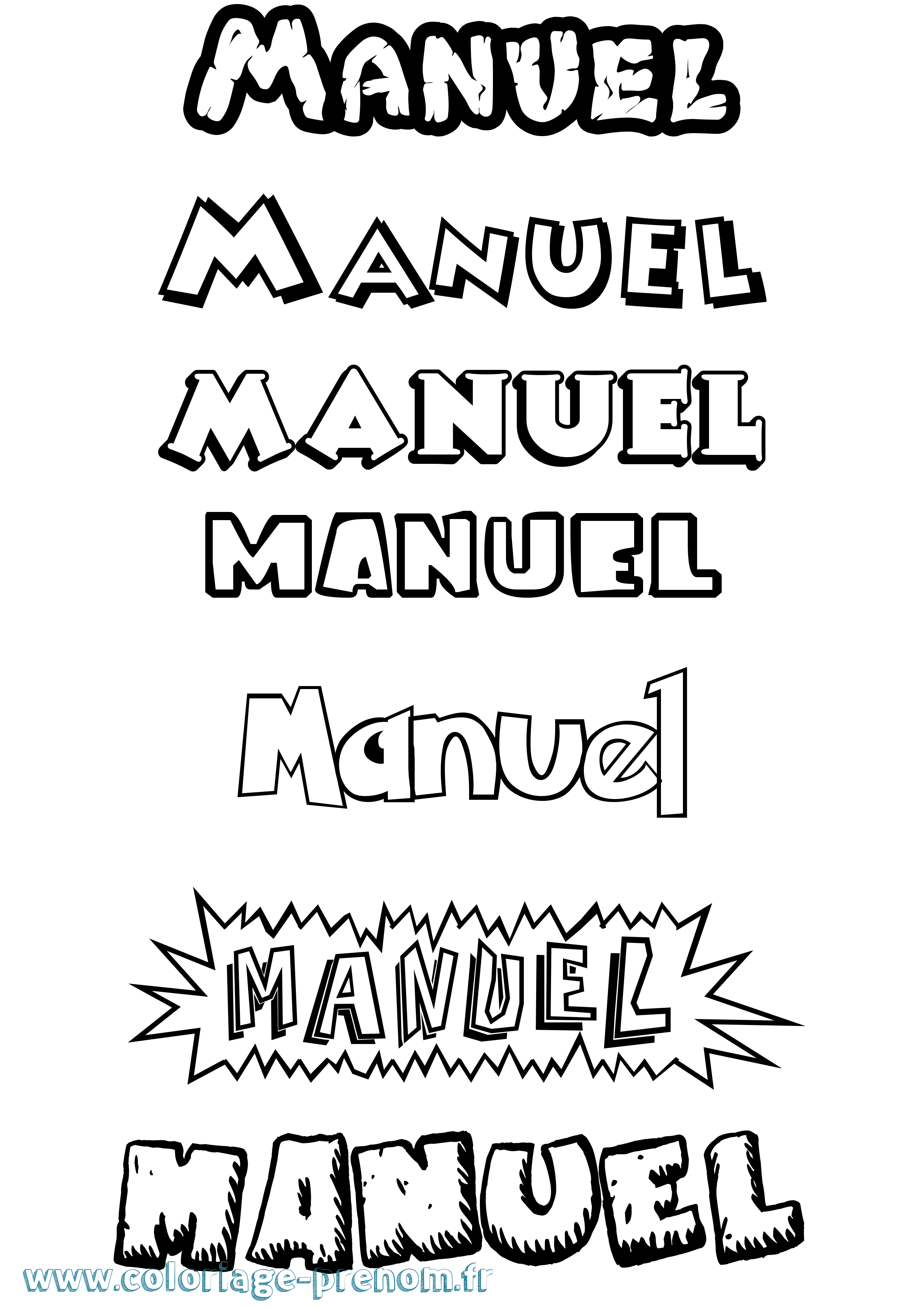 Coloriage prénom Manuel Dessin Animé