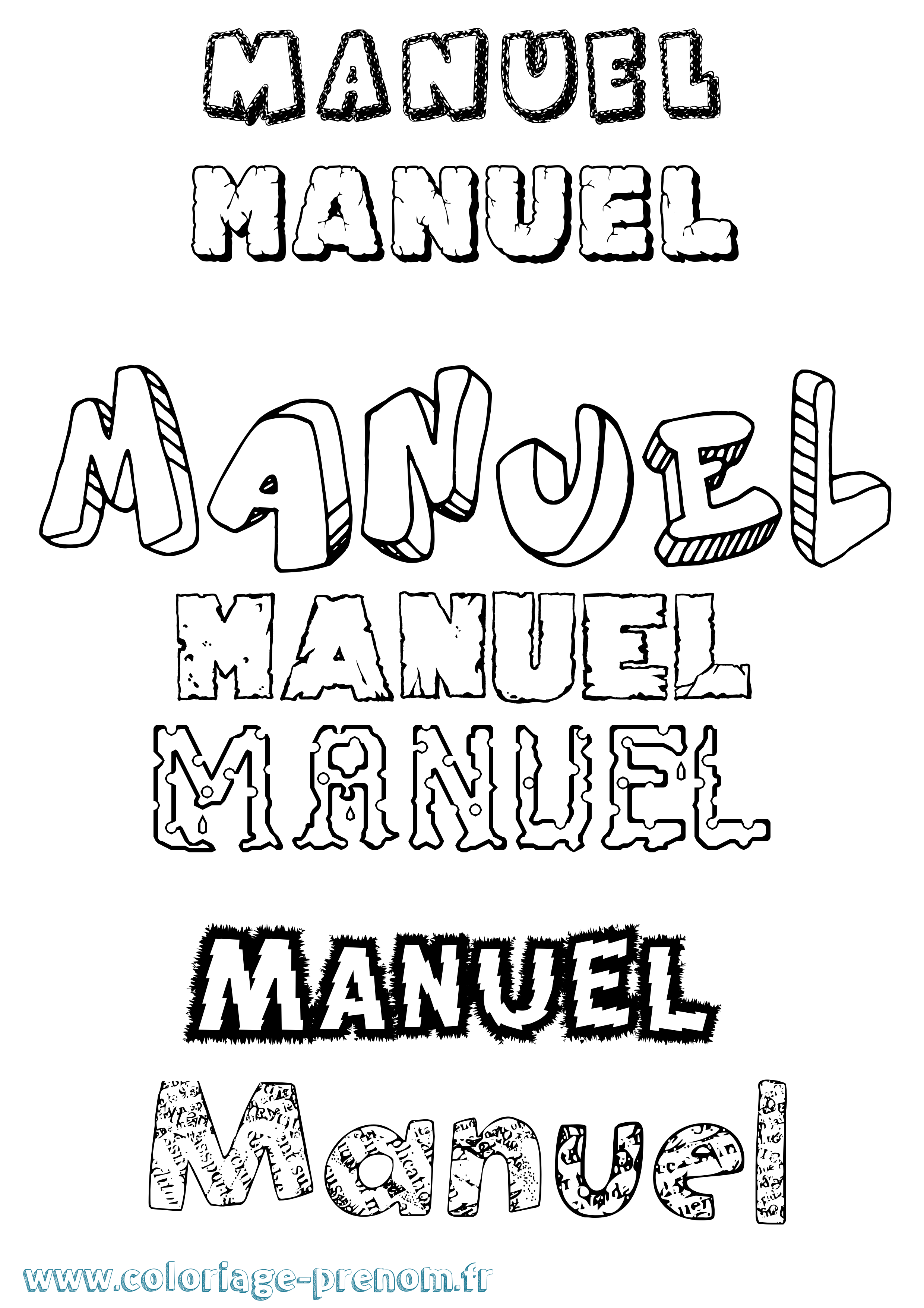 Coloriage prénom Manuel Destructuré