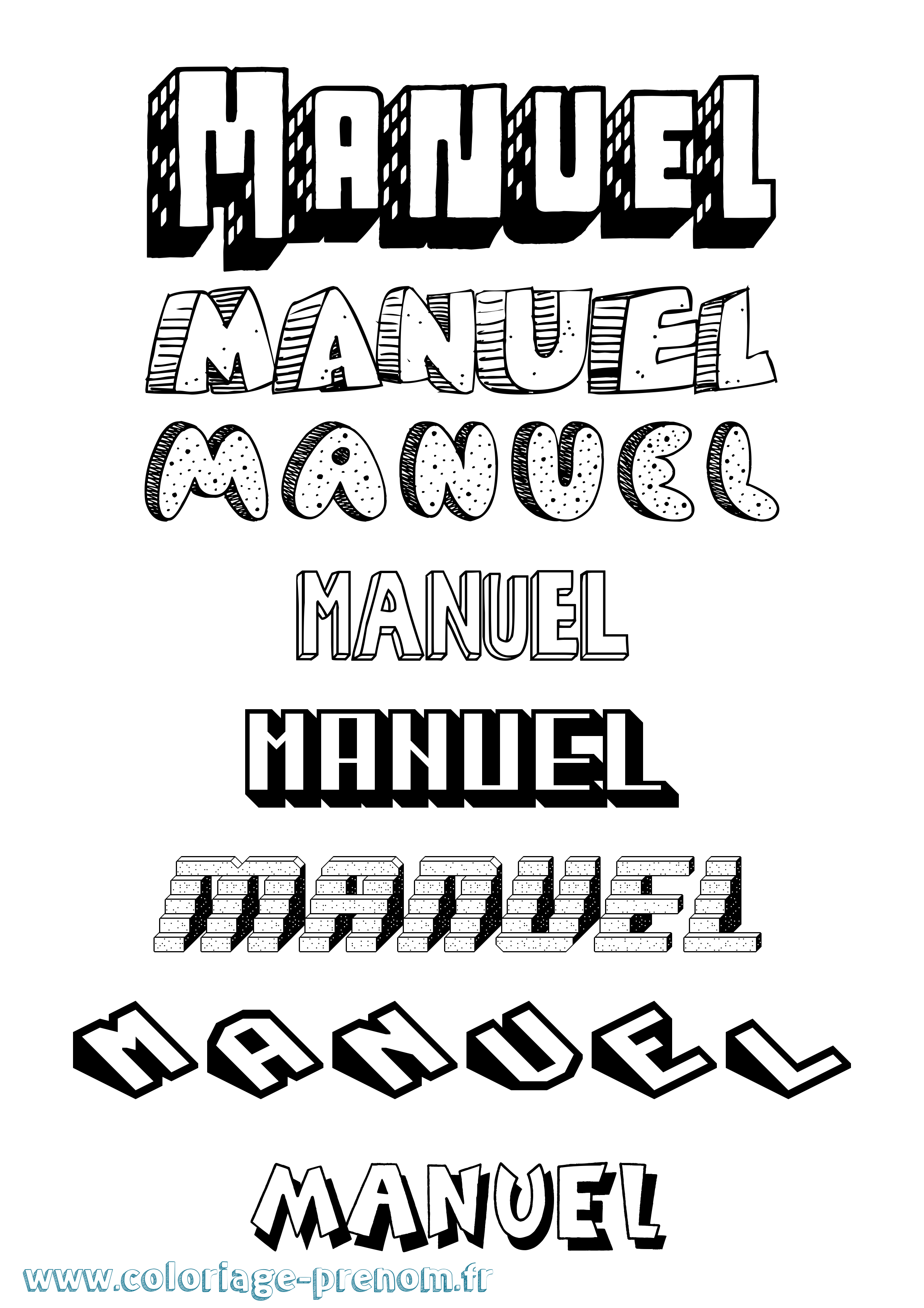 Coloriage Manuel Coloriage prénom Manuel