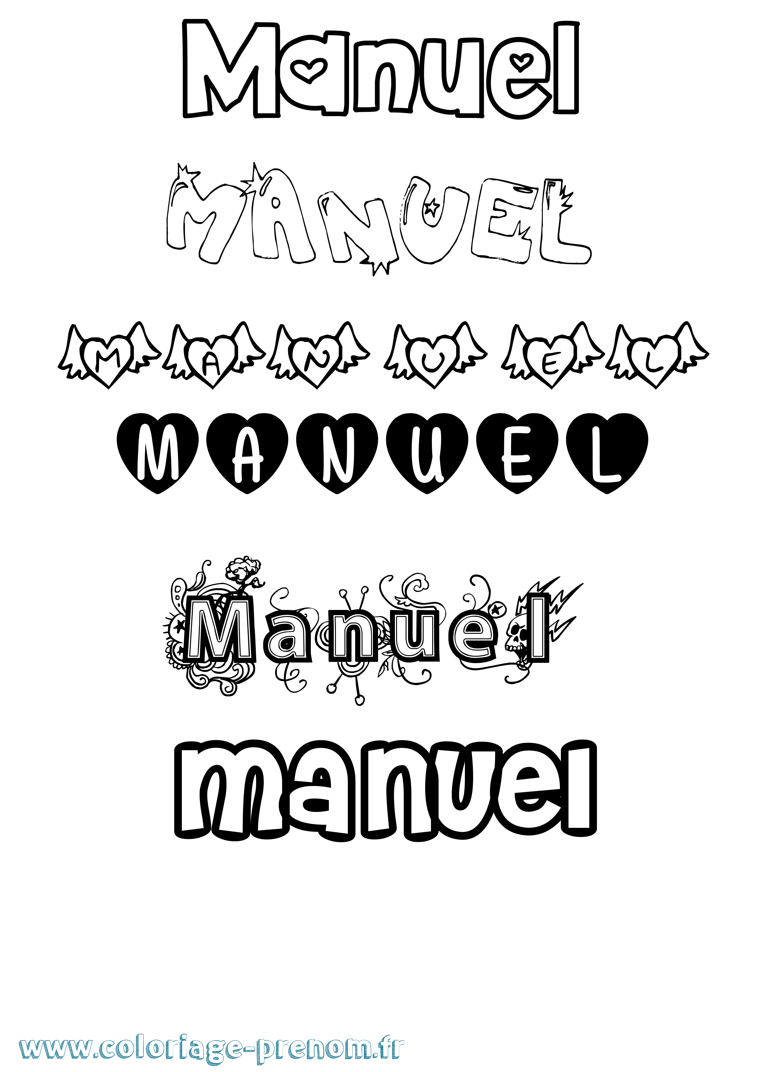Coloriage Manuel Coloriage prénom Manuel