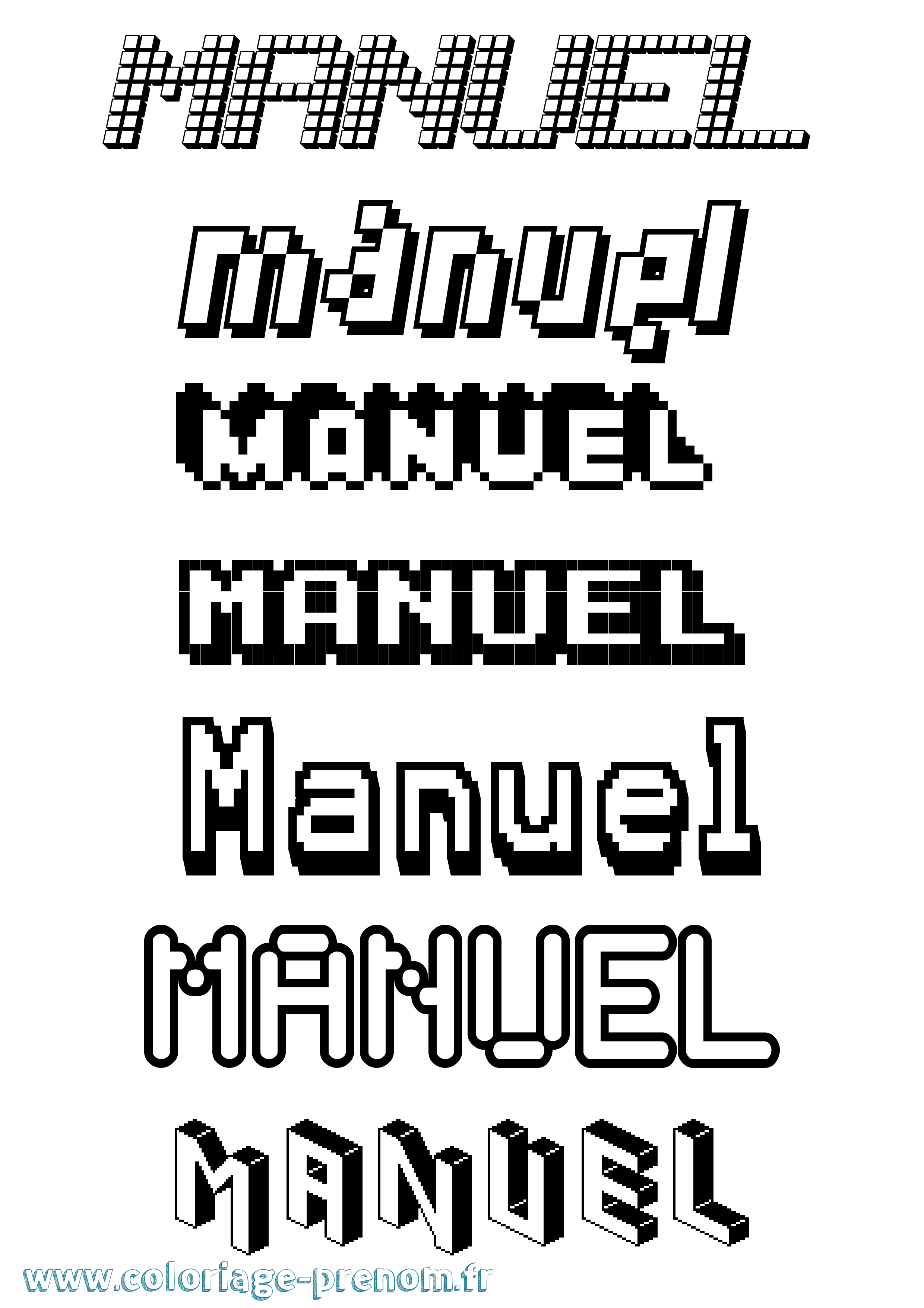 Coloriage prénom Manuel