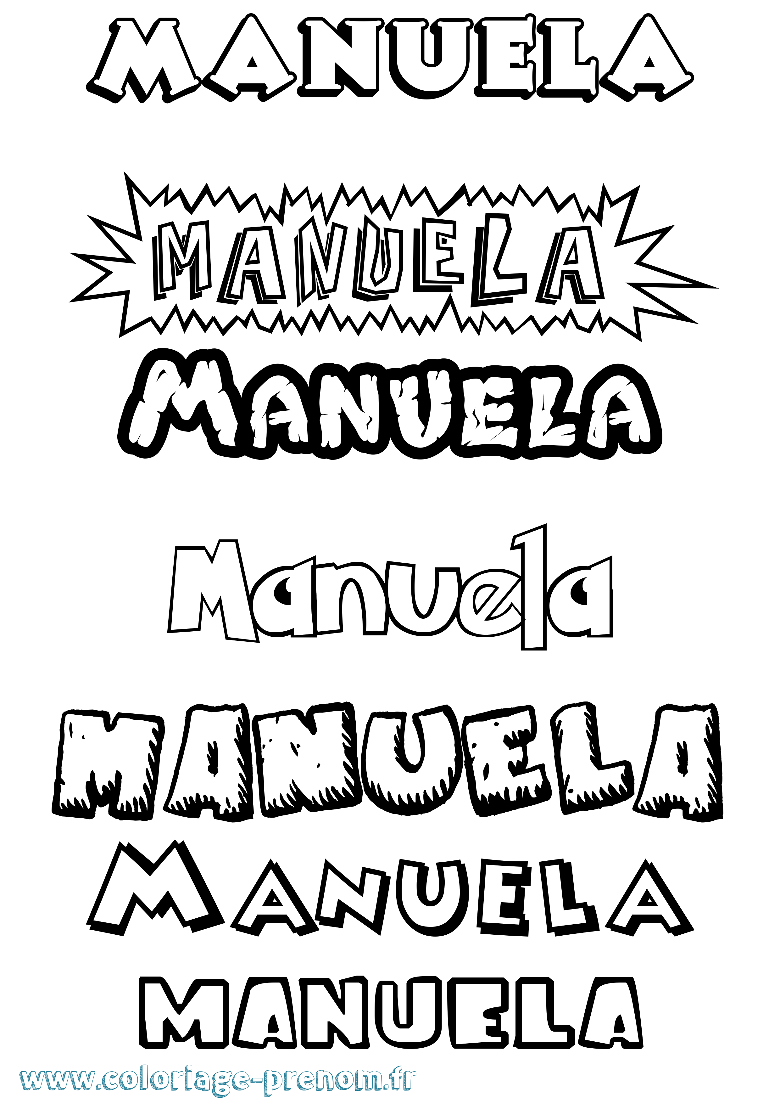 Coloriage Manuela Dessin Animé Coloriage prénom Manuela Dessin Animé
