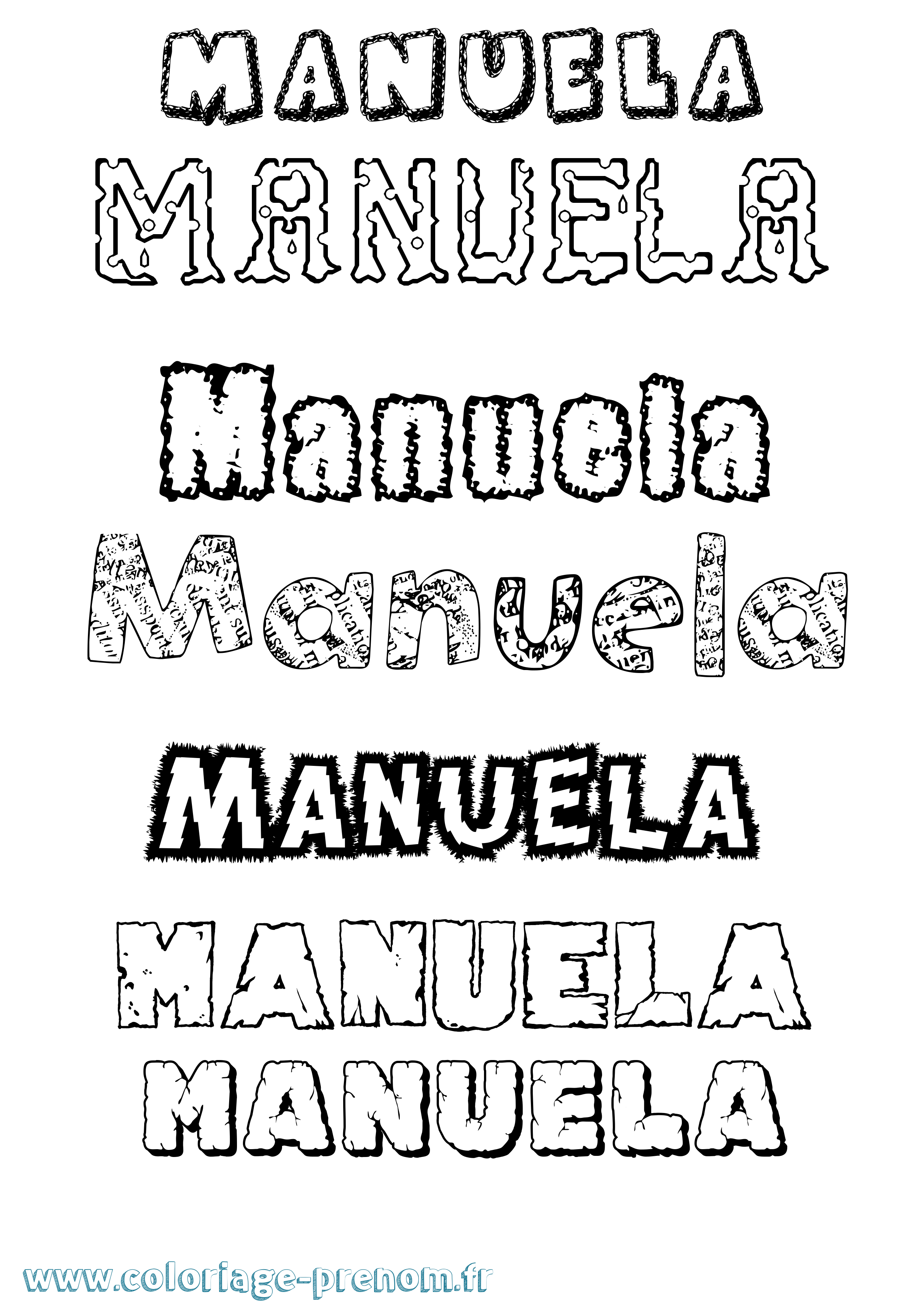 Coloriage prénom Manuela