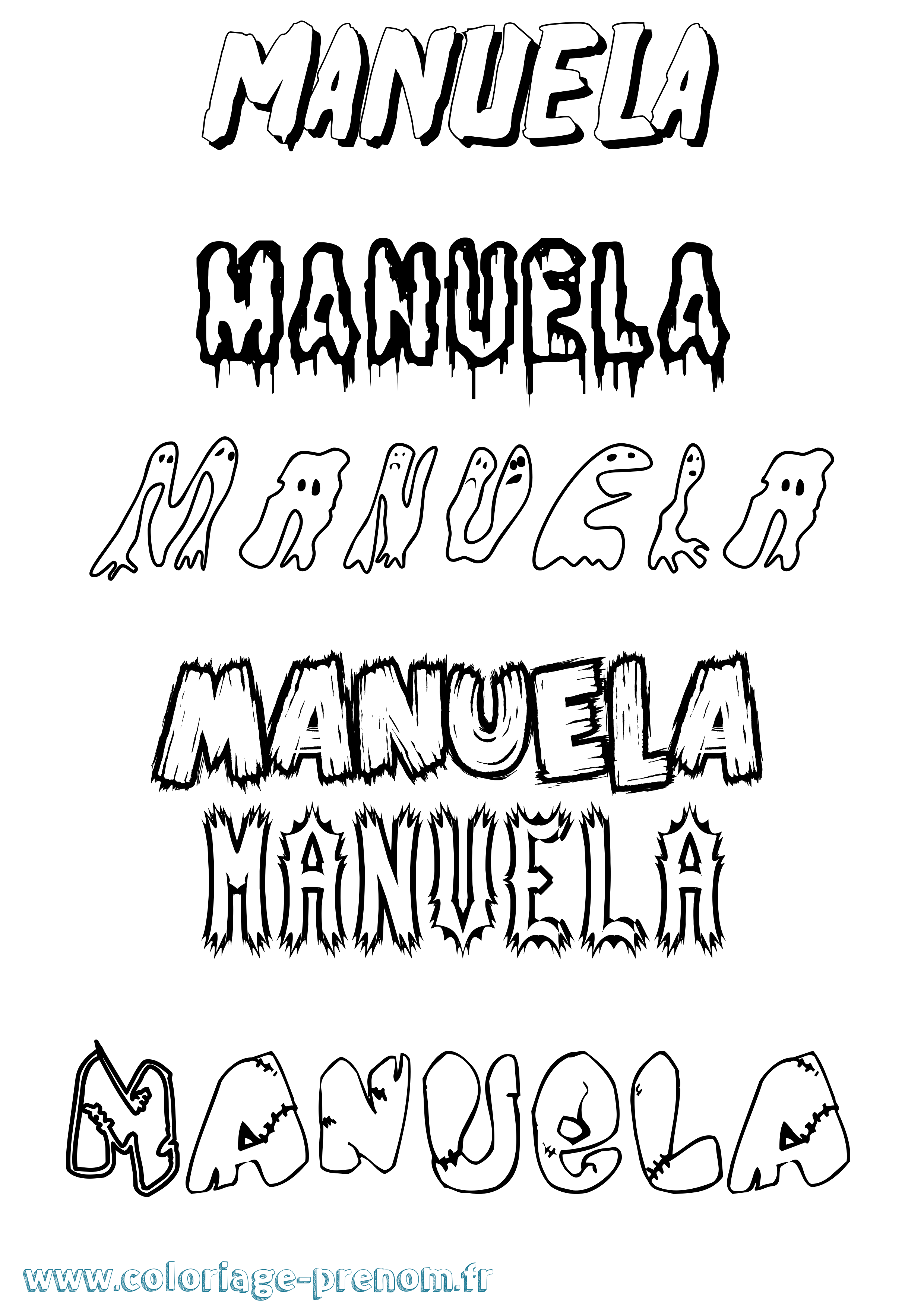 Coloriage Manuela Frisson Coloriage prénom Manuela Frisson