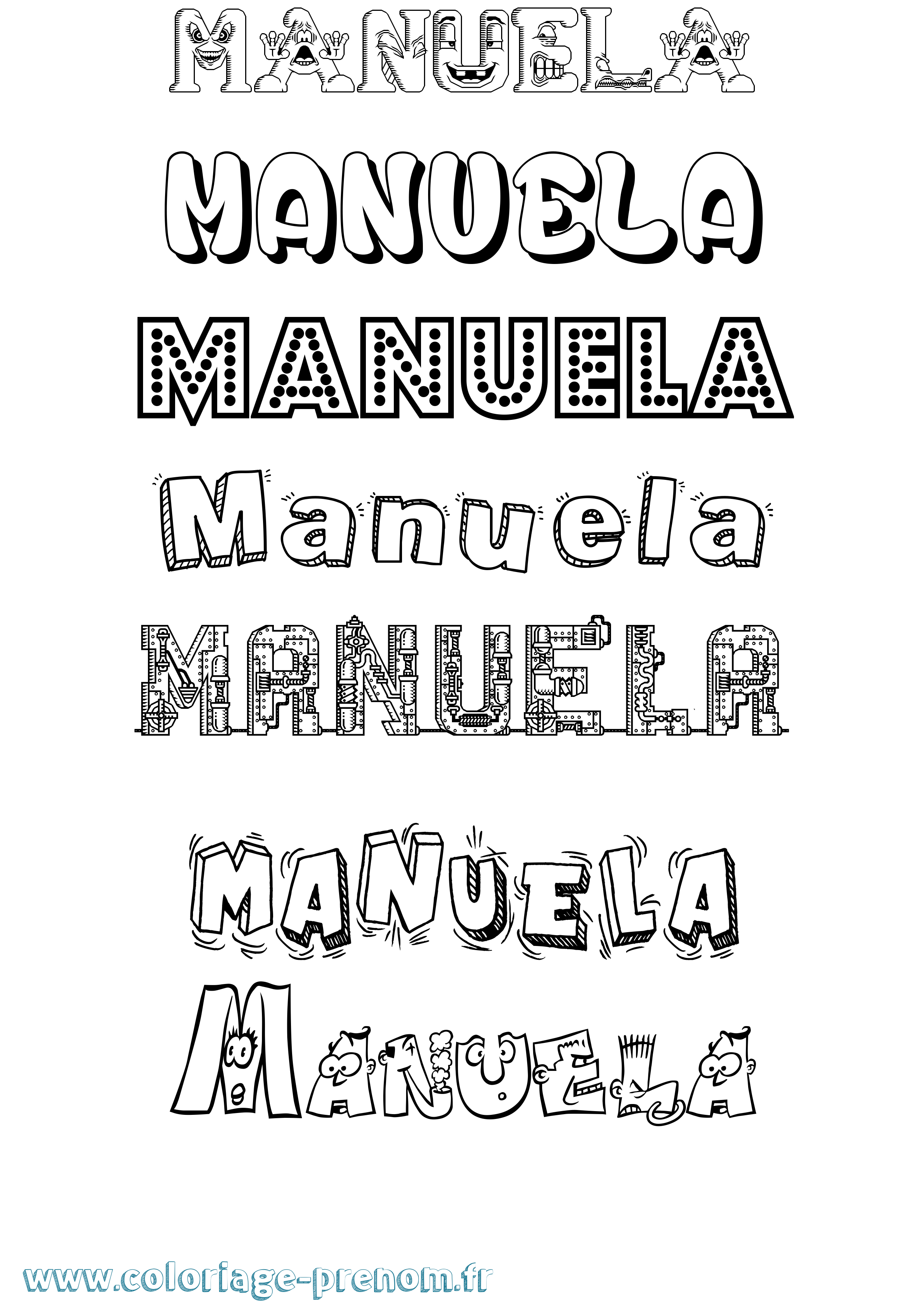 Coloriage Manuela Fun Coloriage prénom Manuela Fun