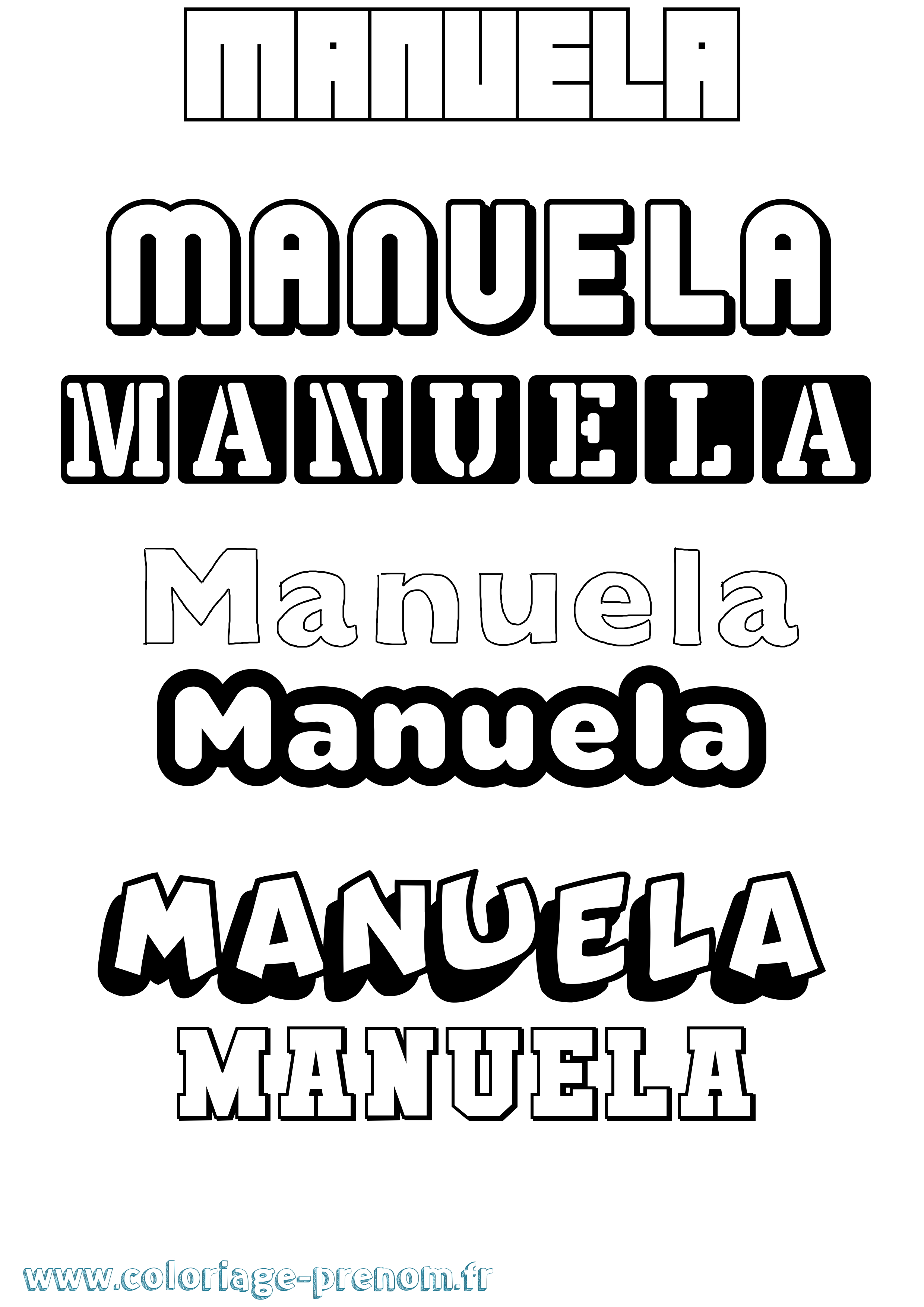 Coloriage prénom Manuela