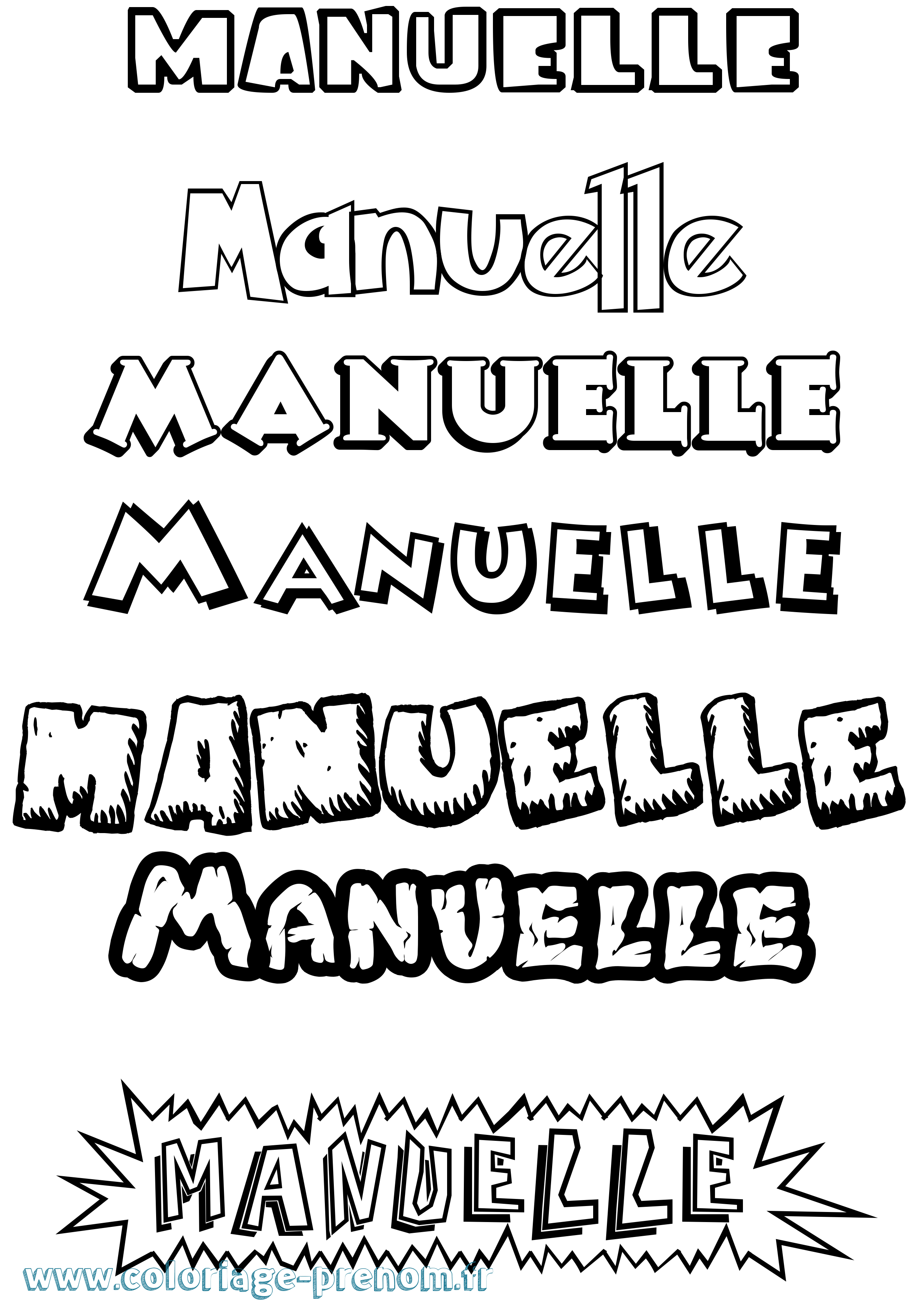 Coloriage prénom Manuelle Dessin Animé