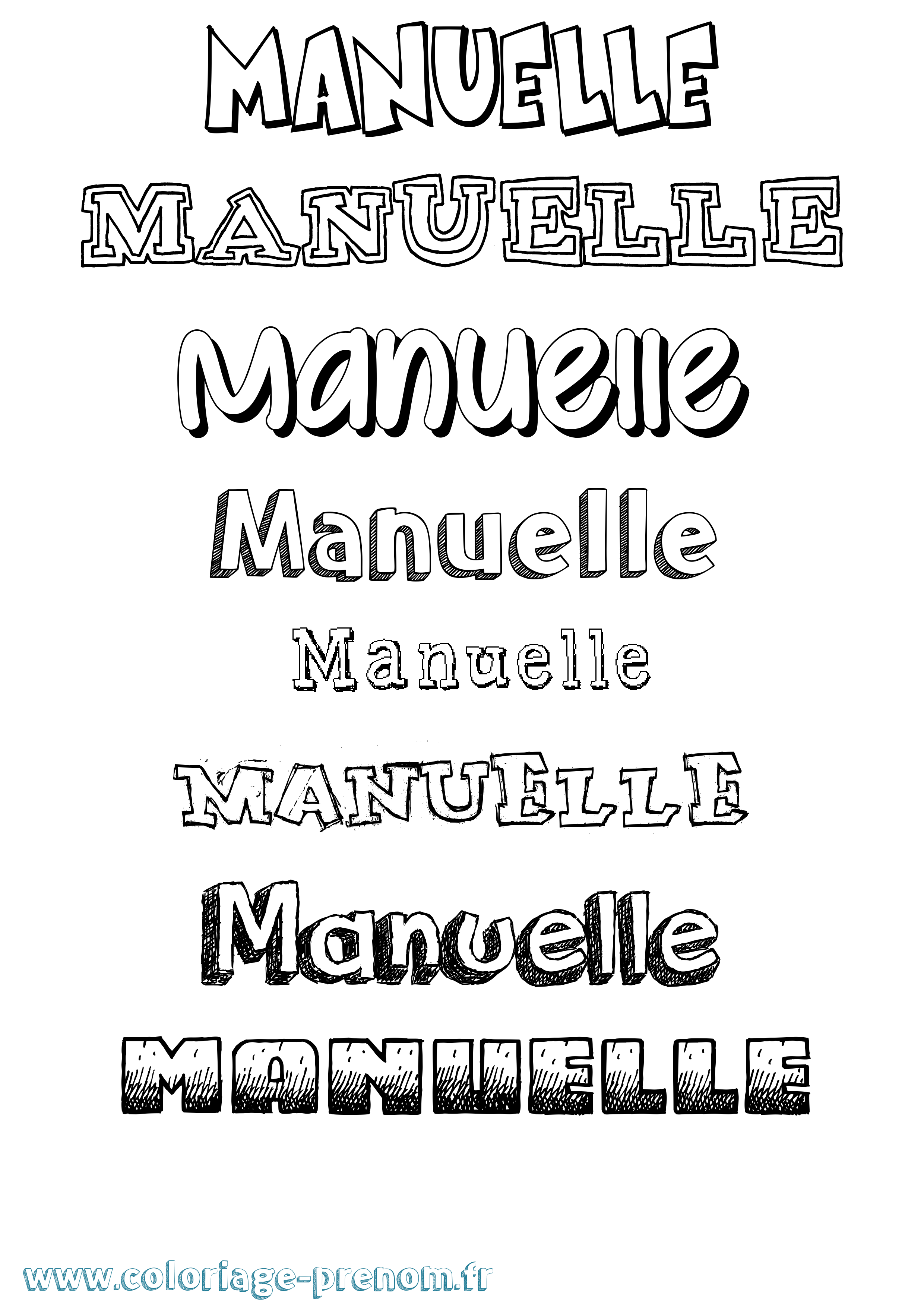 Coloriage prénom Manuelle Dessiné