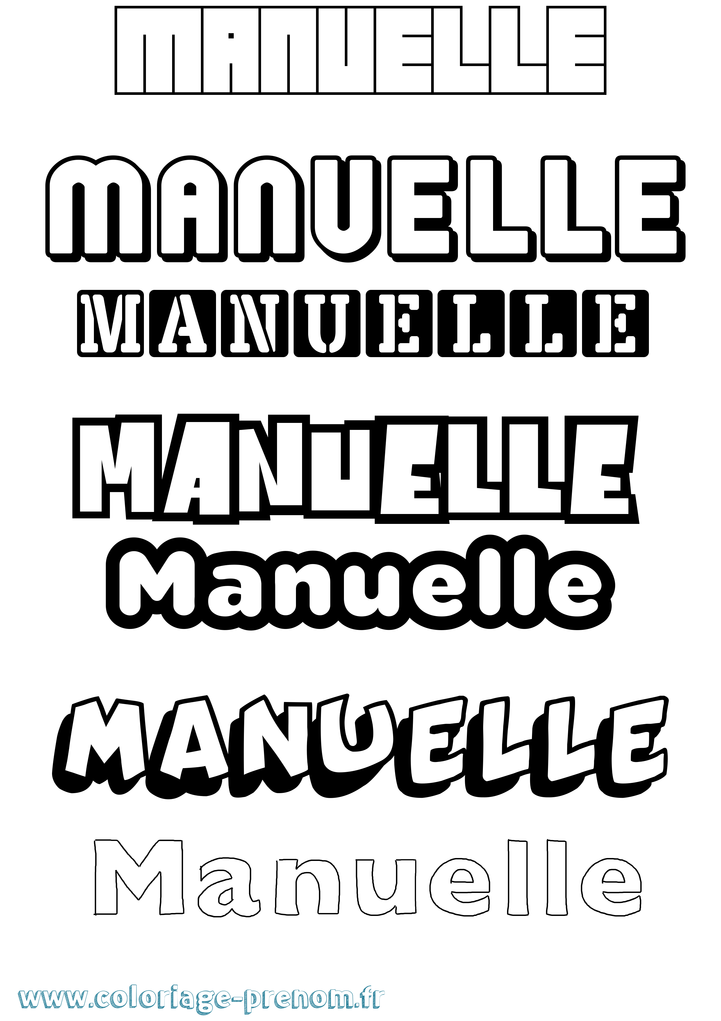 Coloriage prénom Manuelle Simple