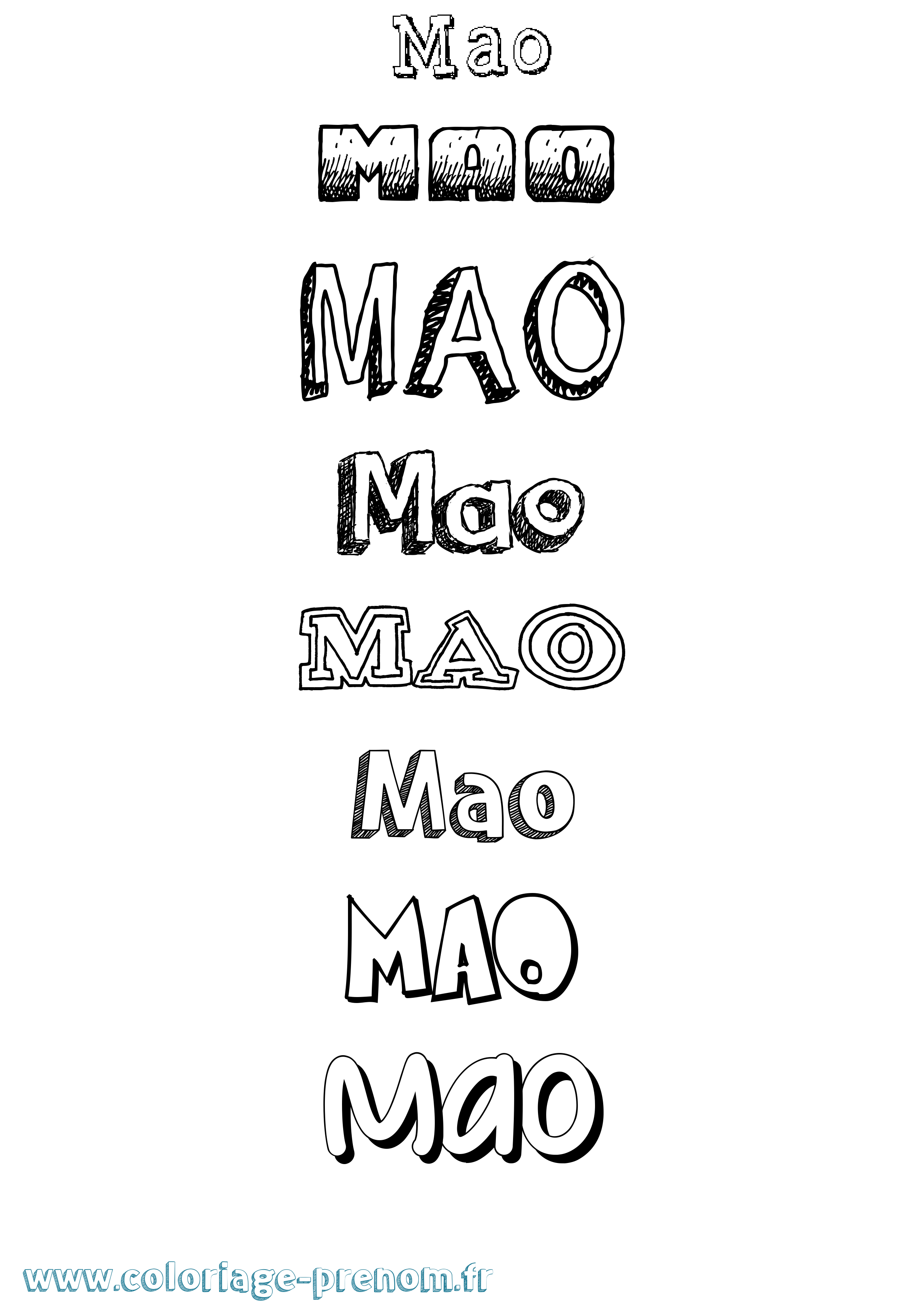 Coloriage prénom Mao Dessiné